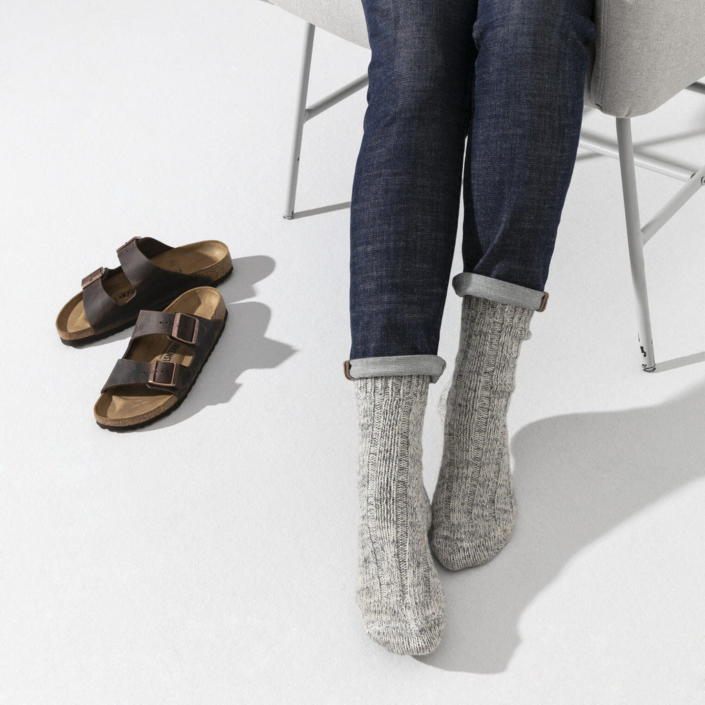 Naples Midnight & Cotton Twist Light Gray Sock