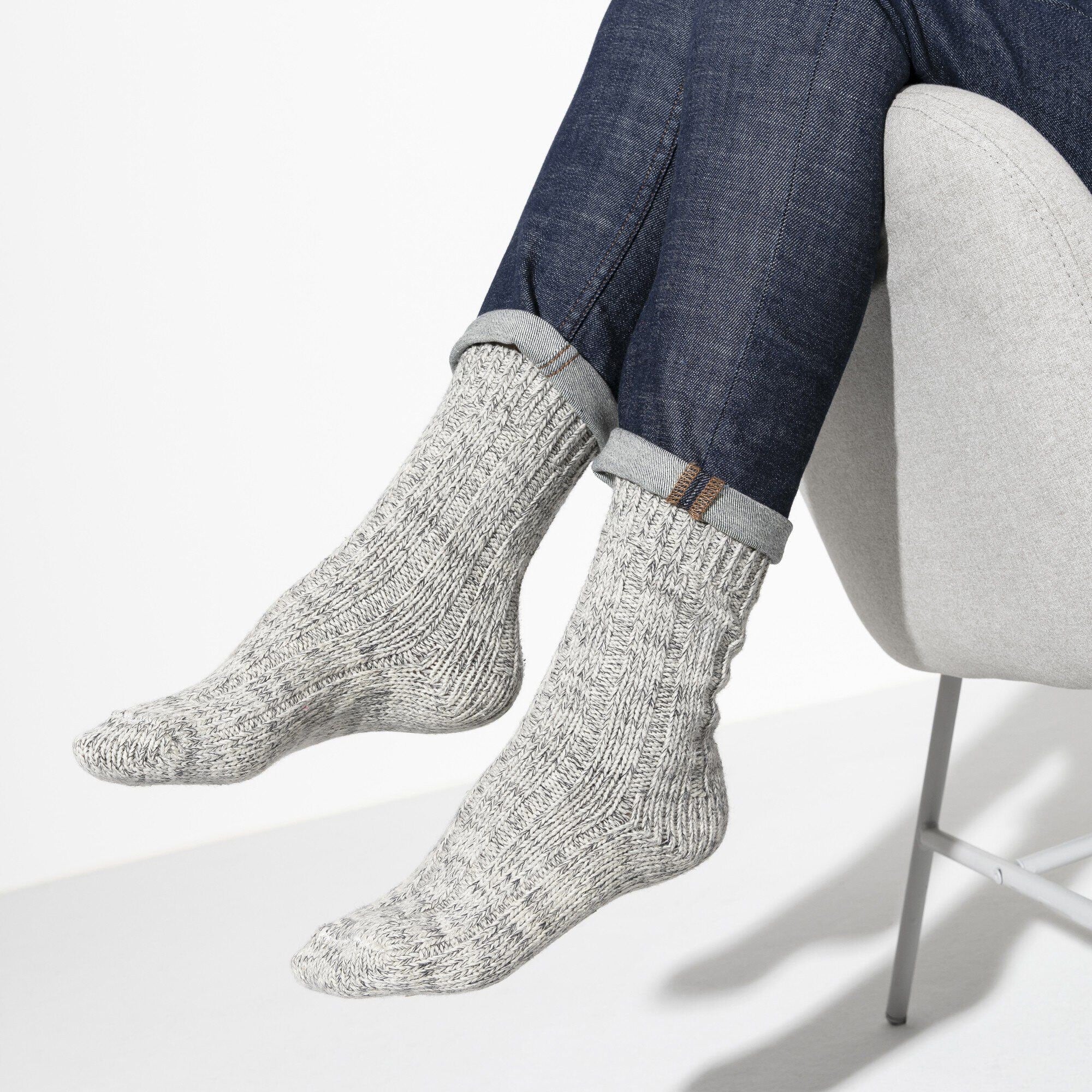 Naples Midnight & Cotton Twist Light Gray Sock