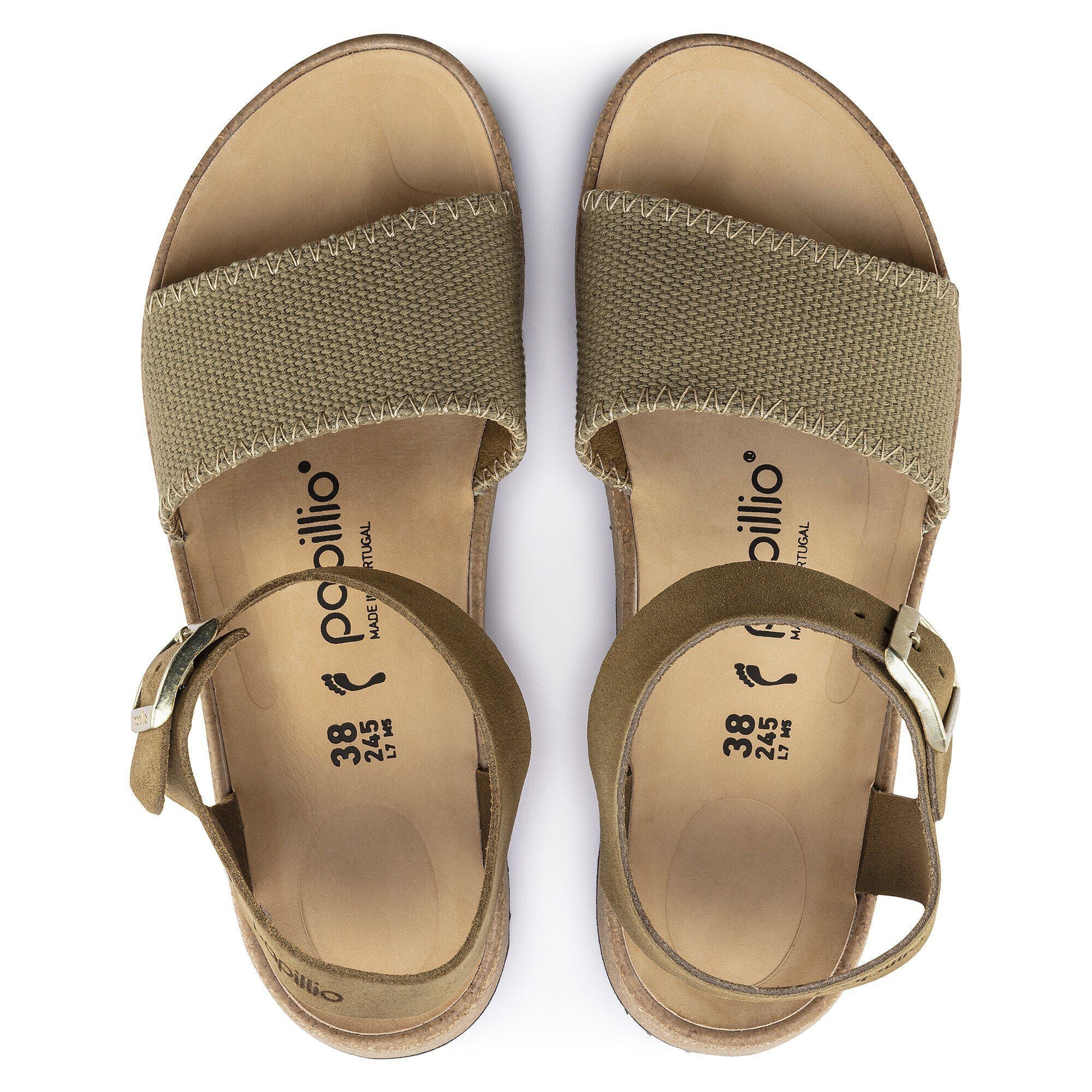 Glenda Suede Leather-Textile Faded Khaki