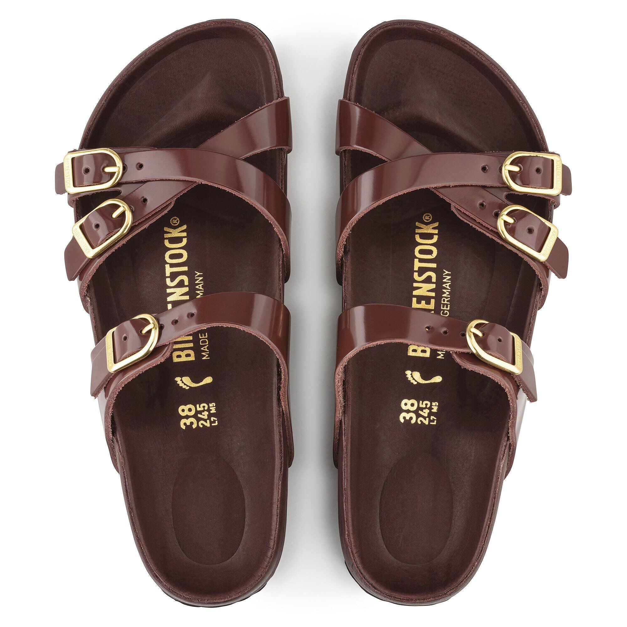 Franca Natural Leather Patent High Shine Chocolate