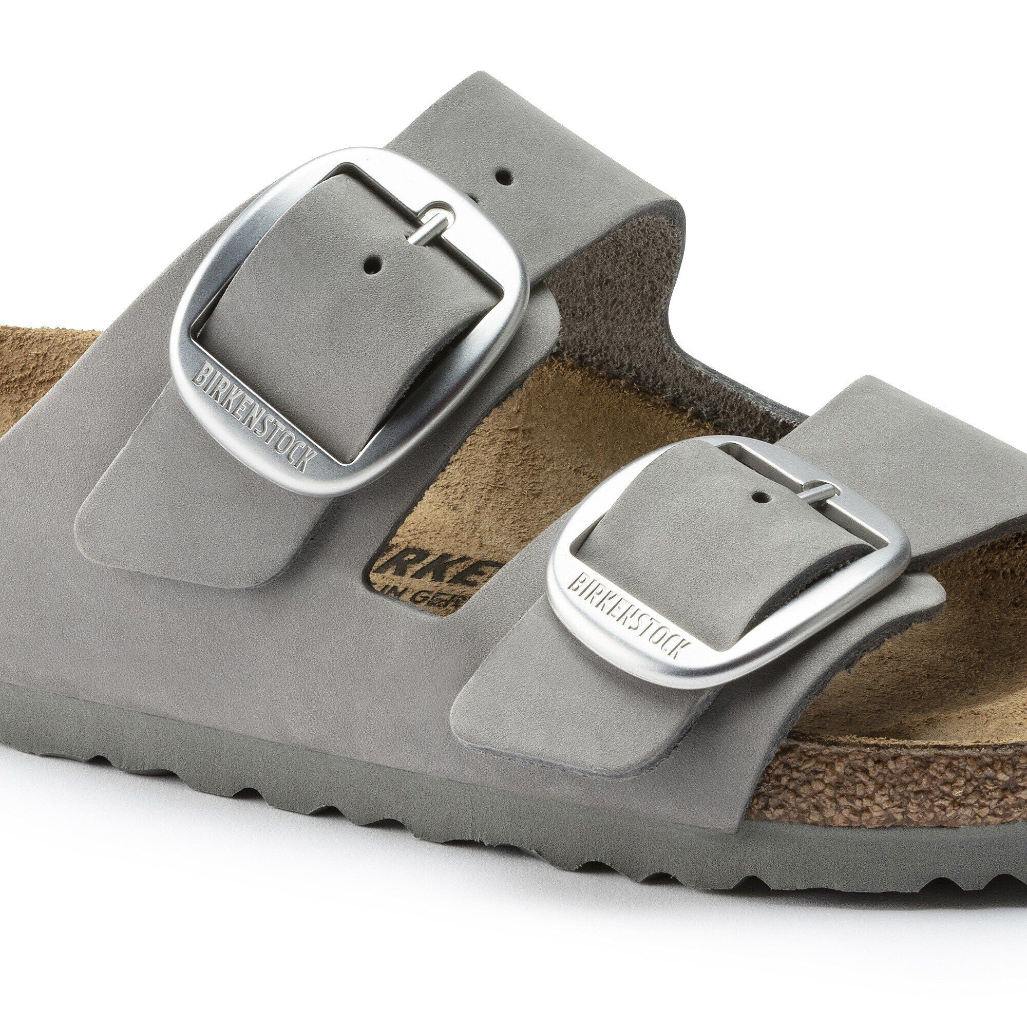 Arizona Big Buckle Nubuck Leather Dove Gray
