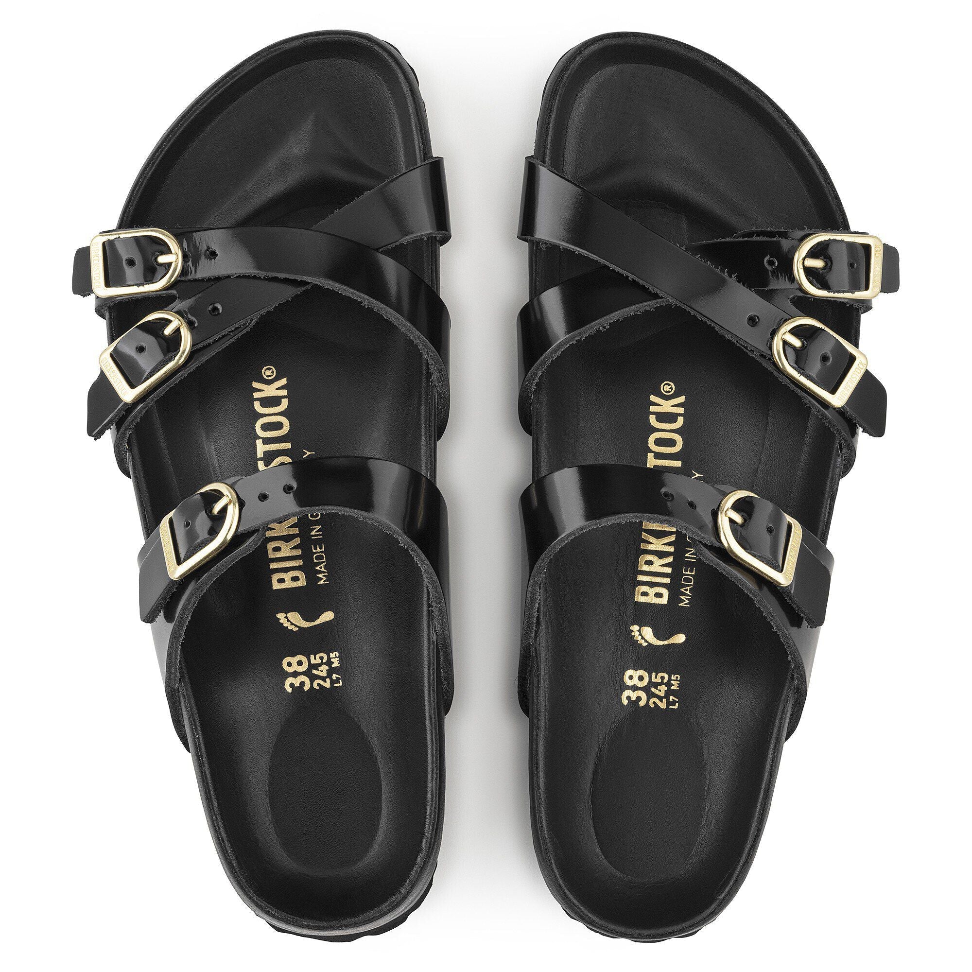 Franca Natural Leather Patent High Shine Black