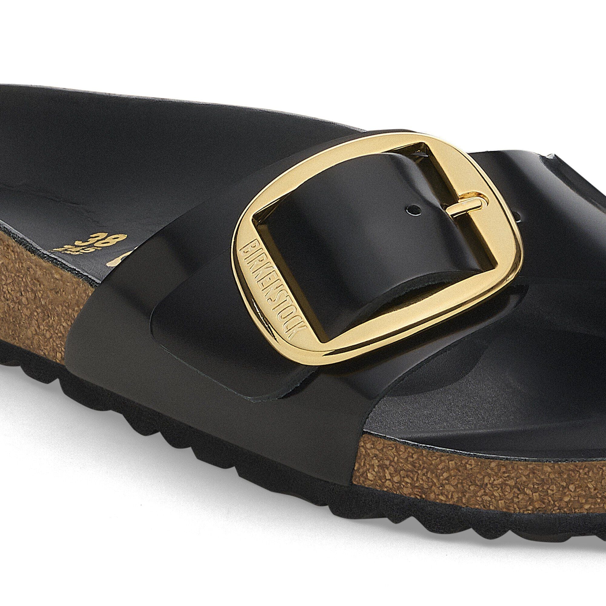Madrid Big Buckle Natural Leather Patent