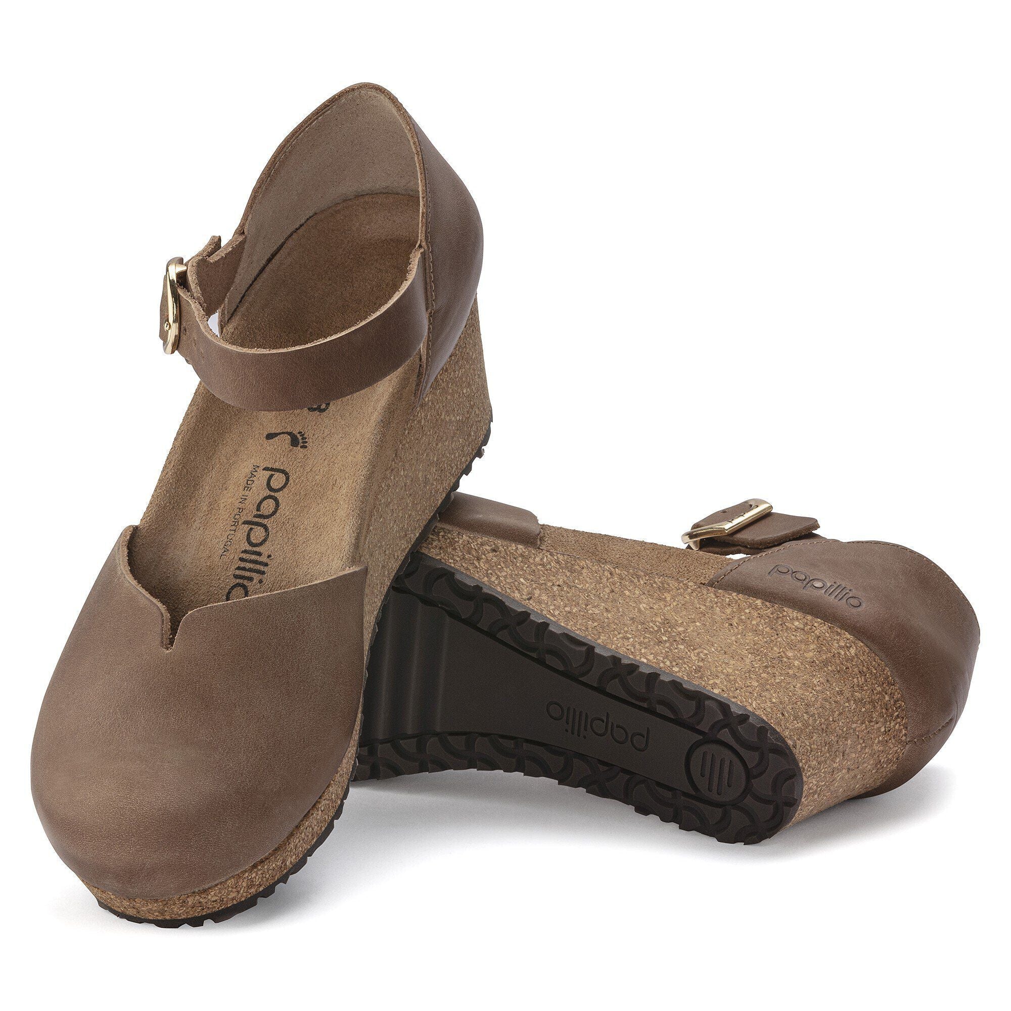 Mary Ring-Buckle Natural Leather