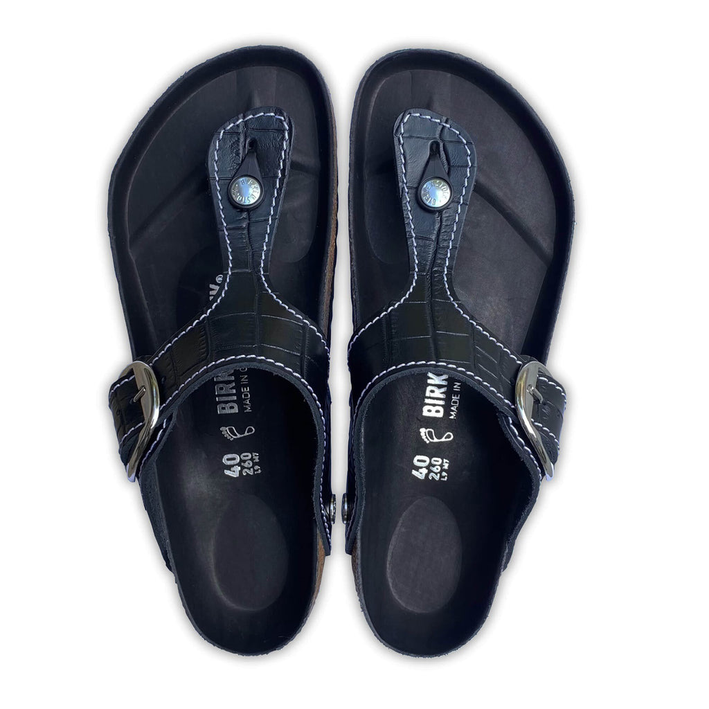 Gizeh Big Buckle Natural Leather Patent Black