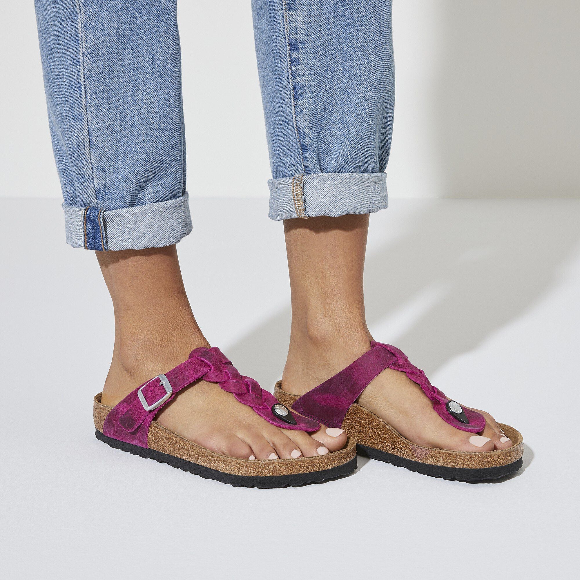 Gizeh Braided Oiled Leather Festival Fuchsia