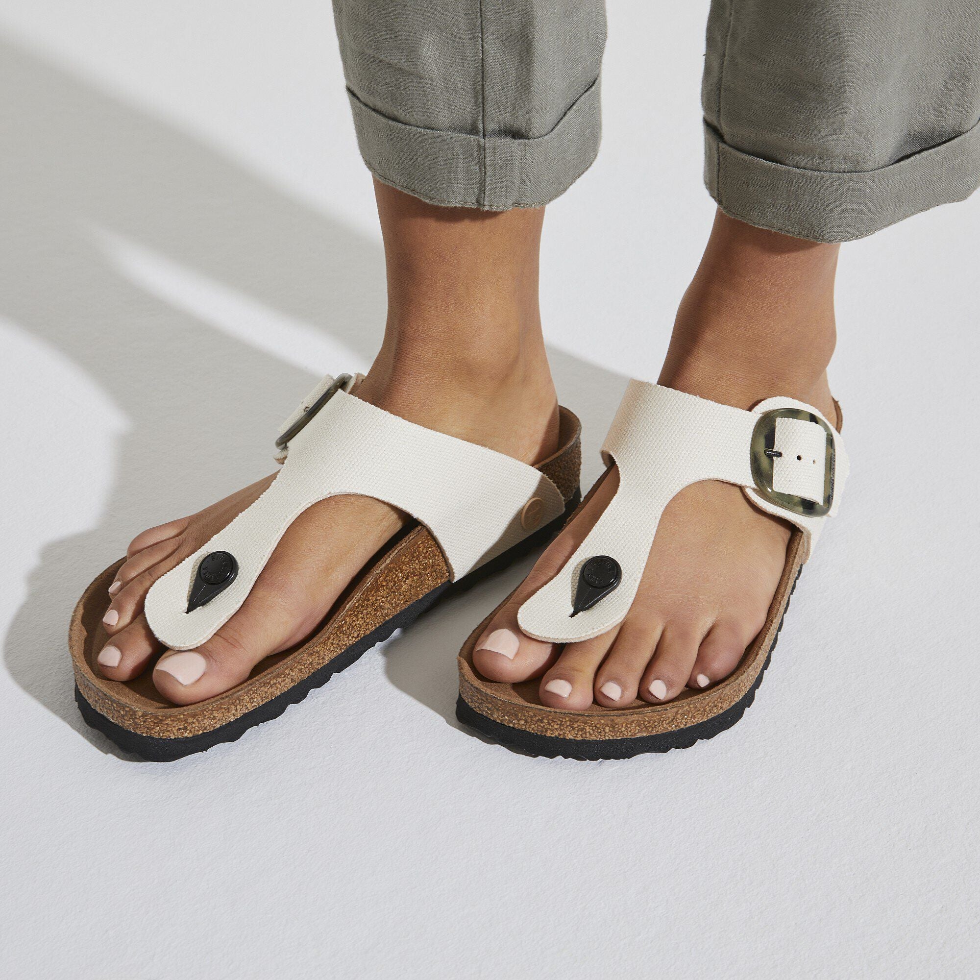 Gizeh Vegan Big Buckle Textile Eggshell
