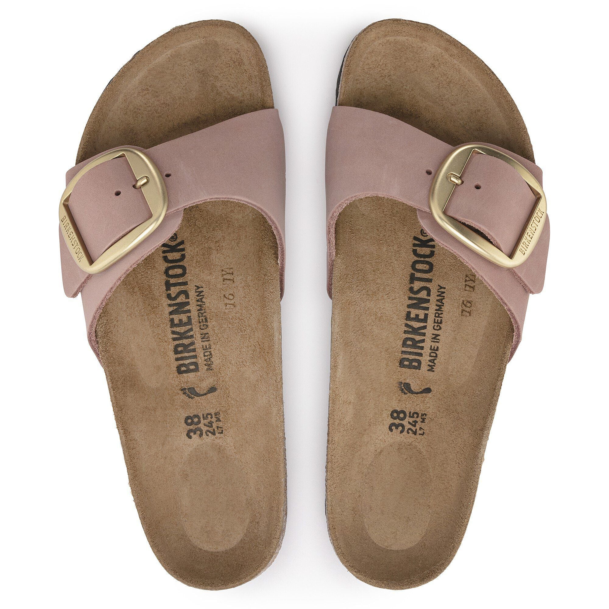Madrid Big Buckle Nubuck Leather Old Rose