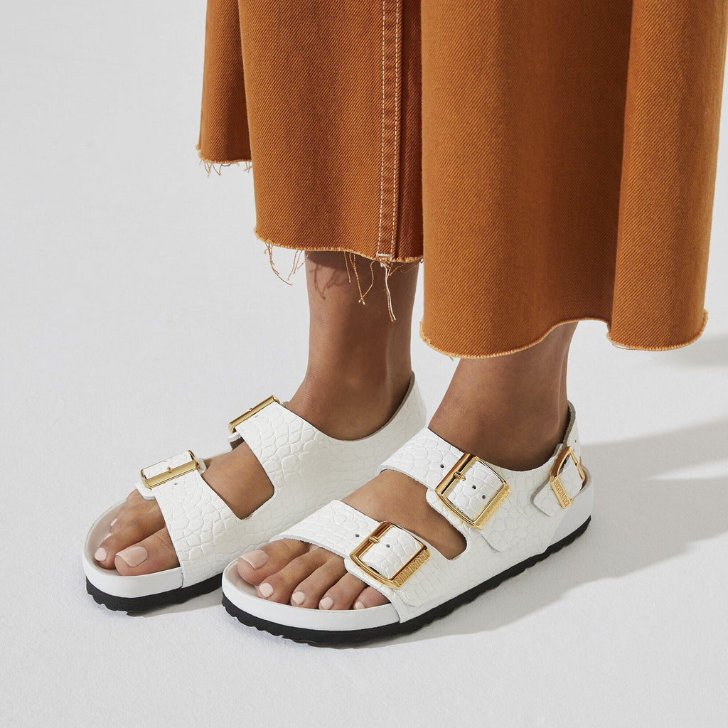 Milano Embossed Leather Emboss white