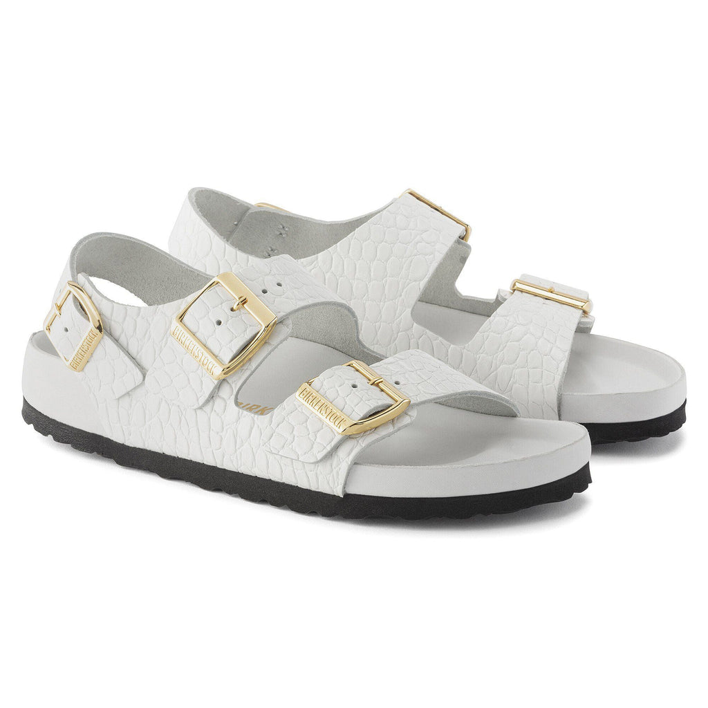 Milano Embossed Leather Emboss white