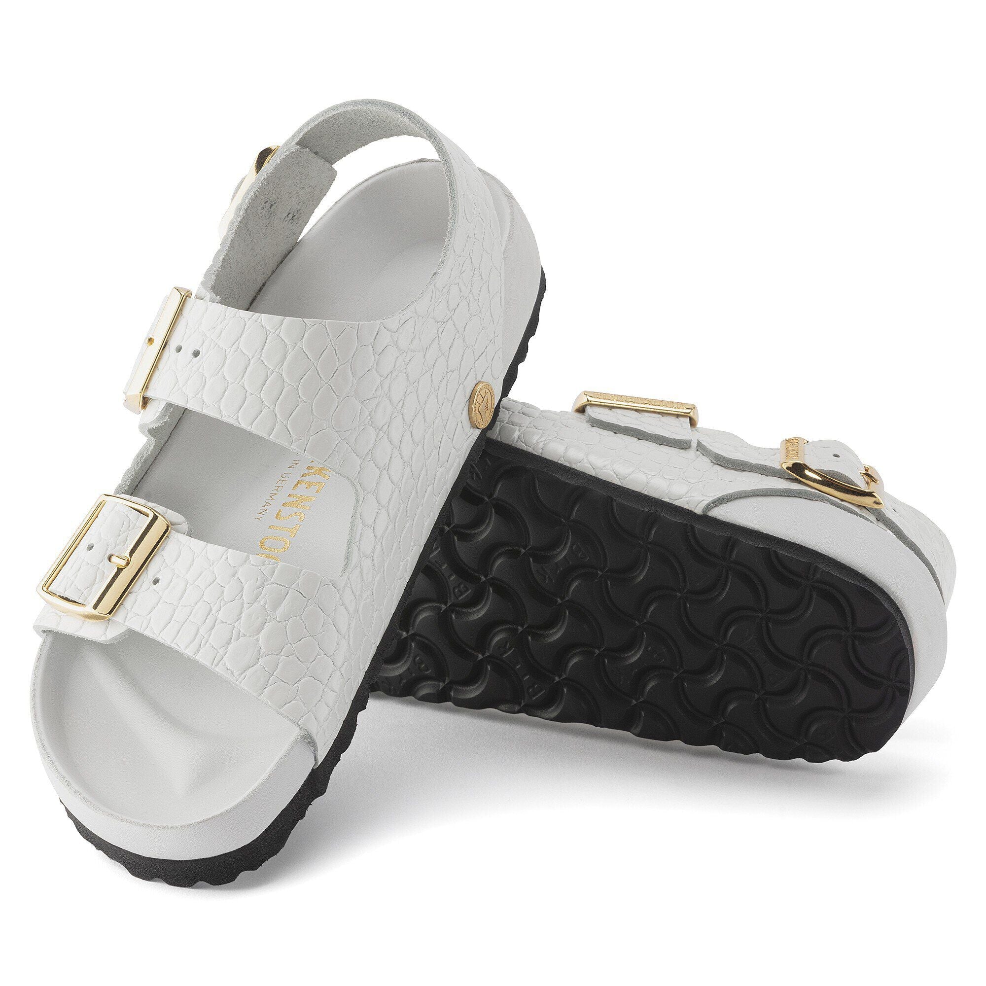 Milano Embossed Leather Emboss white
