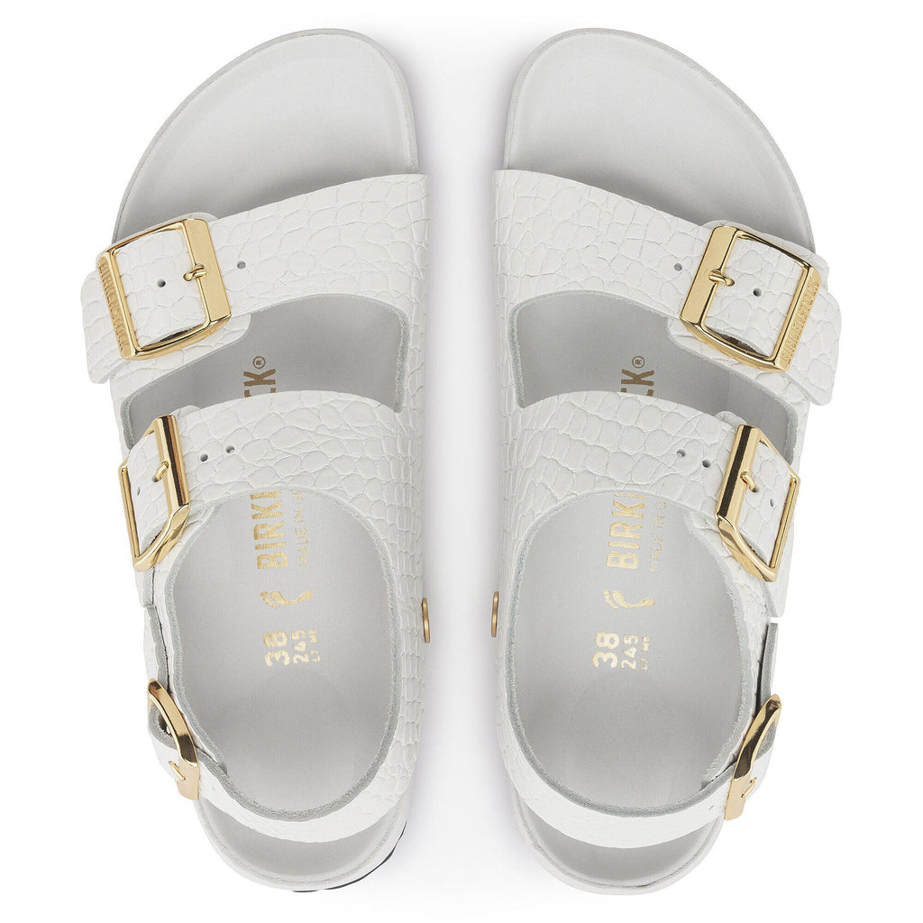 Milano Embossed Leather Emboss white