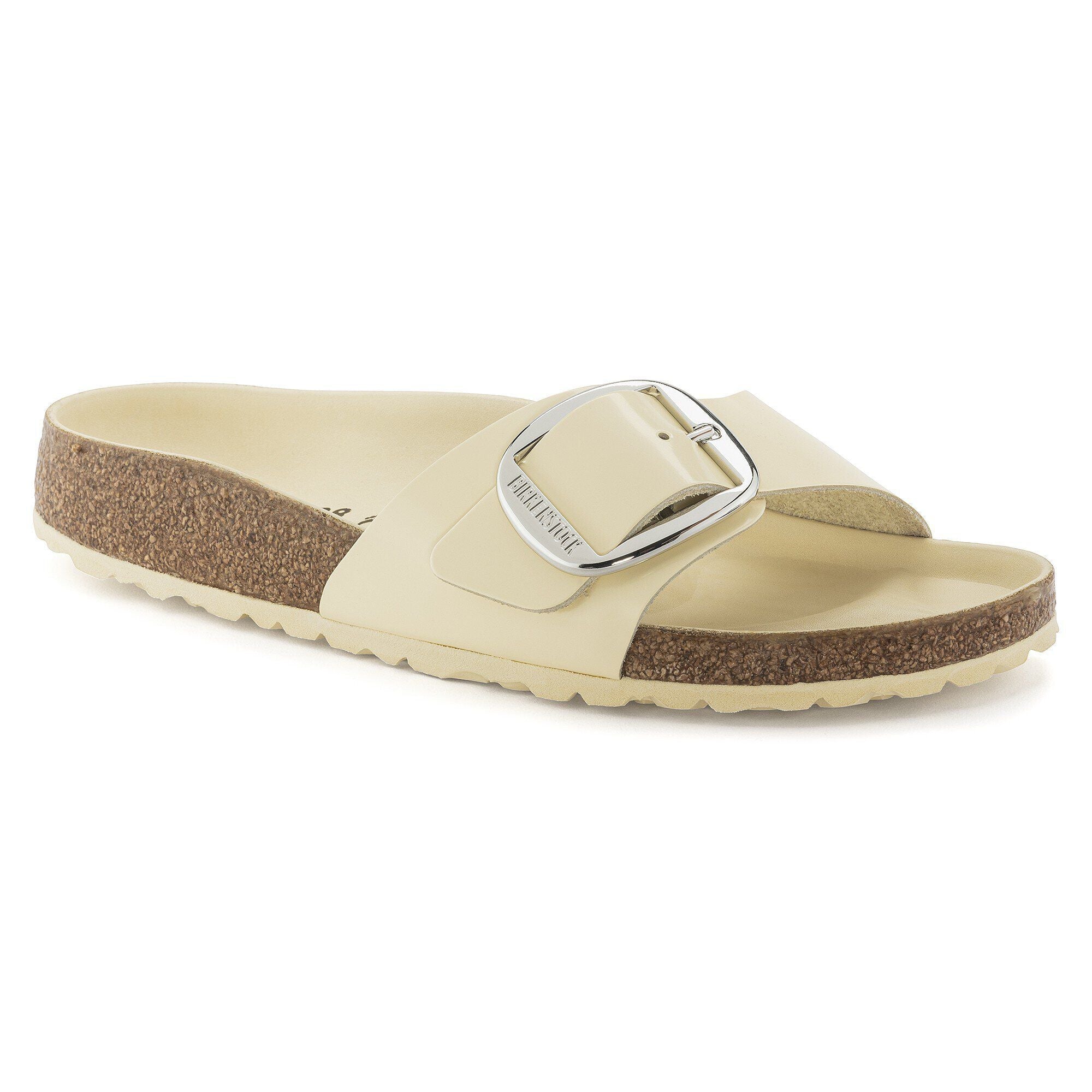 Madrid Big Buckle Natural Leather Patent High Shine Butter