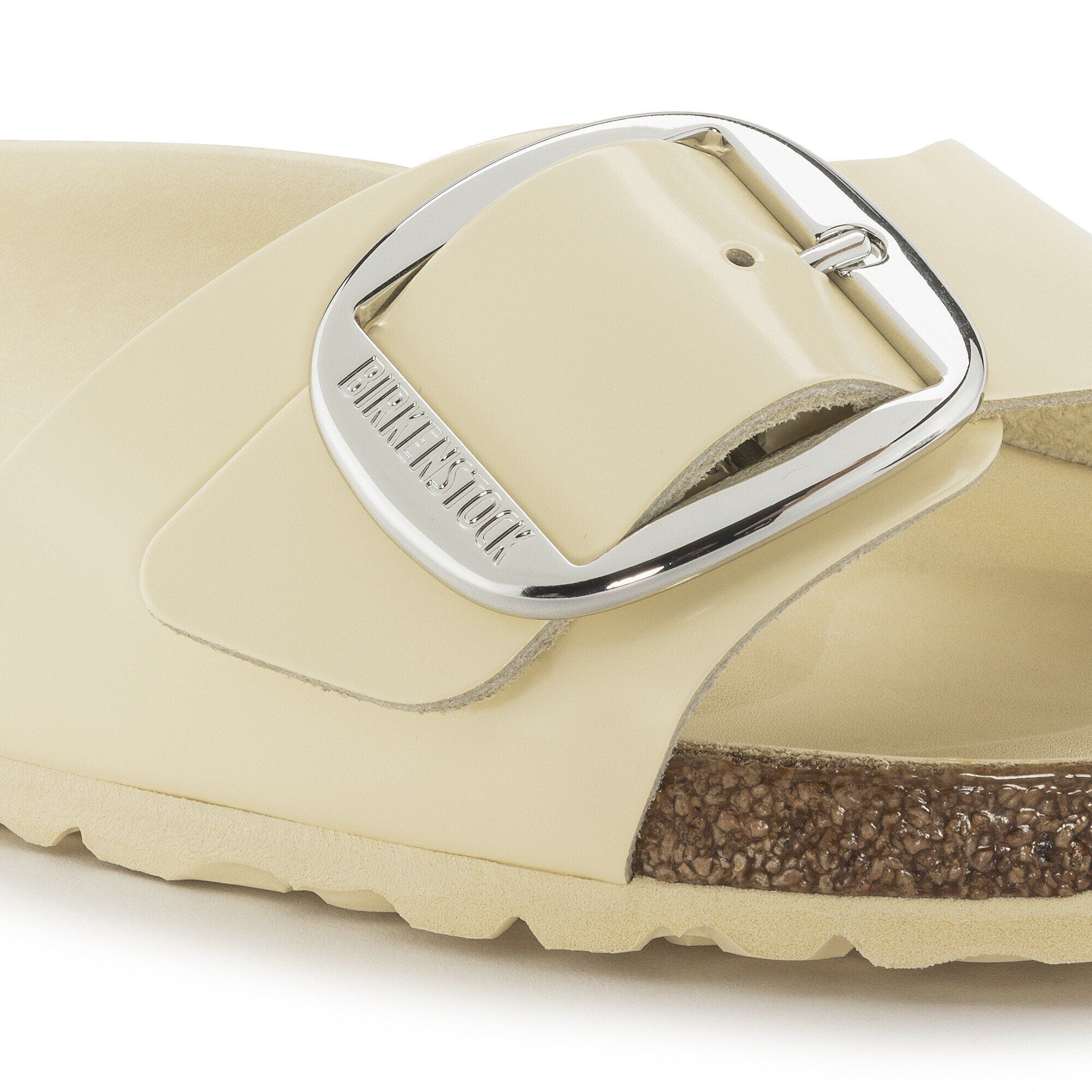 Madrid Big Buckle Natural Leather Patent High Shine Butter