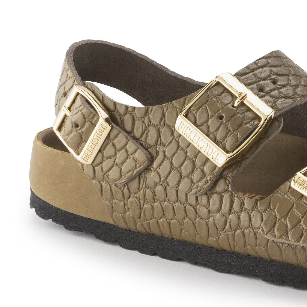 Milano Rivet Logo Natural Leather Embossed