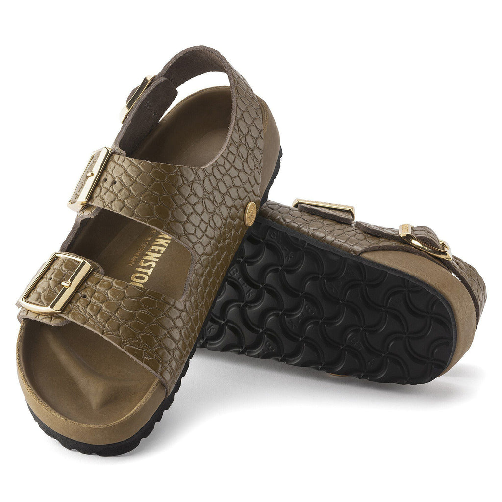 Milano Rivet Logo Natural Leather Embossed