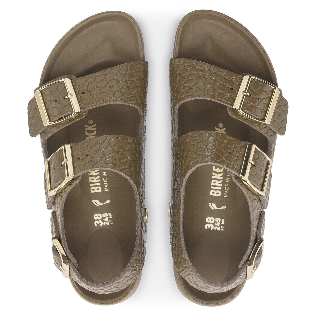 Milano Rivet Logo Natural Leather Embossed