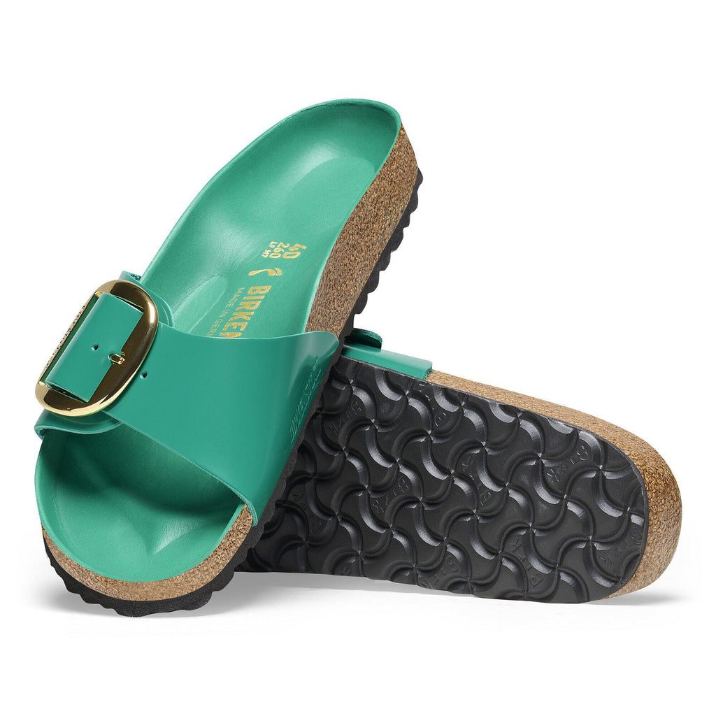 Madrid Big Buckle Natural Leather Patent High Shine Digital Green