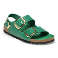Milano Big Buckle Natural Leather Patent High Shine Digital Green