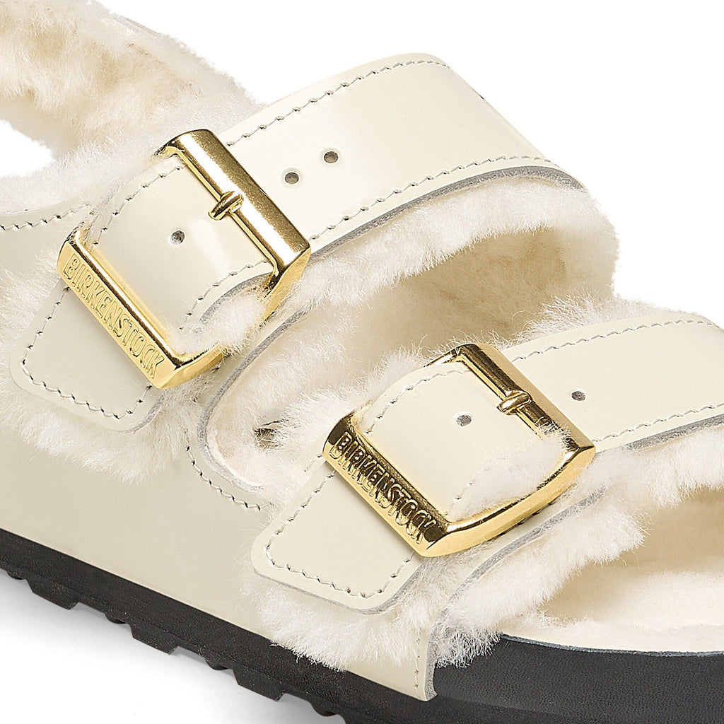 Milano Shearling Natural Leather-Shearling High Shine Ecru