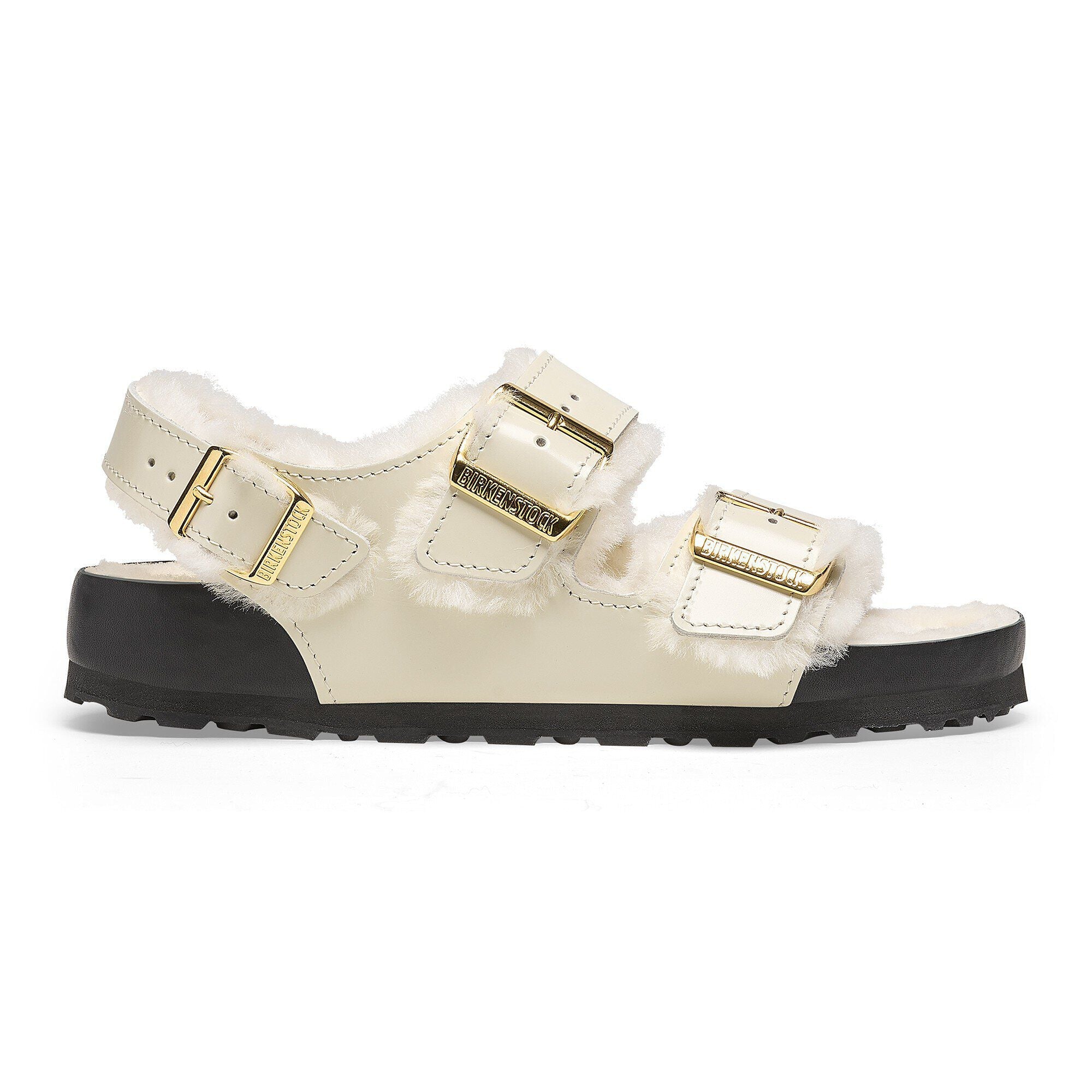 Milano Shearling Natural Leather-Shearling High Shine Ecru