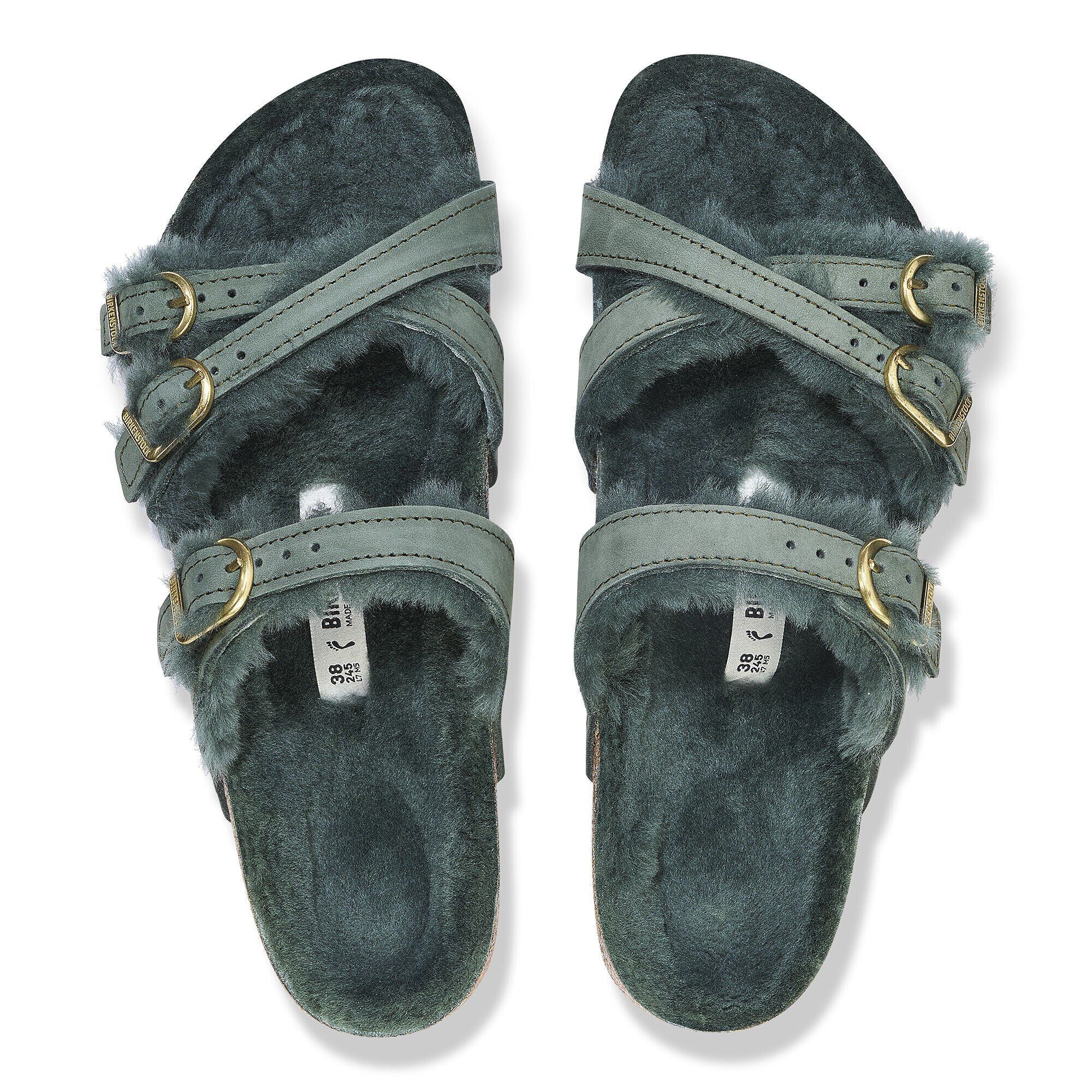 Franca Shearling Nubuck Leather Thyme