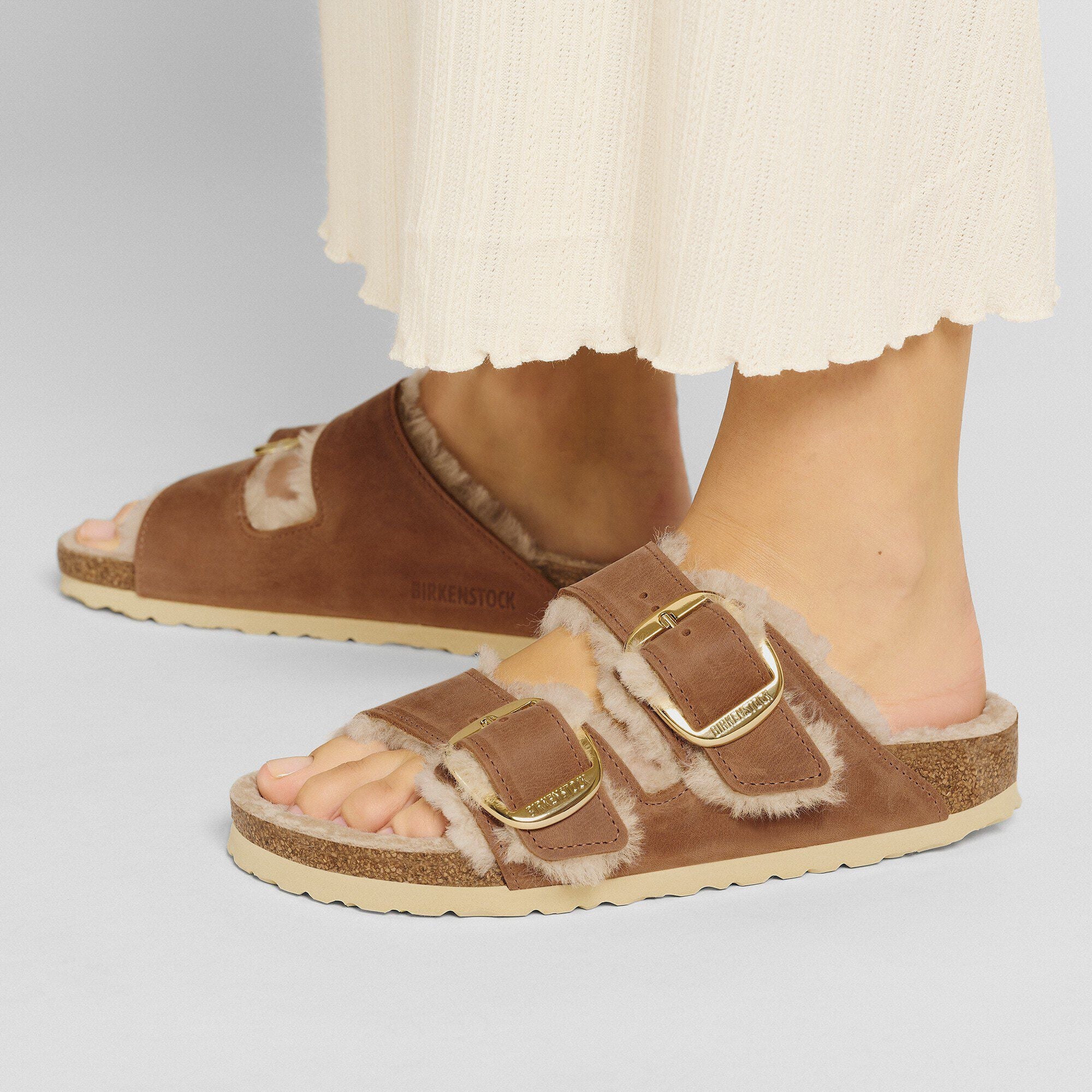 Arizona Big Buckle Shearling Natural Leather Oiled