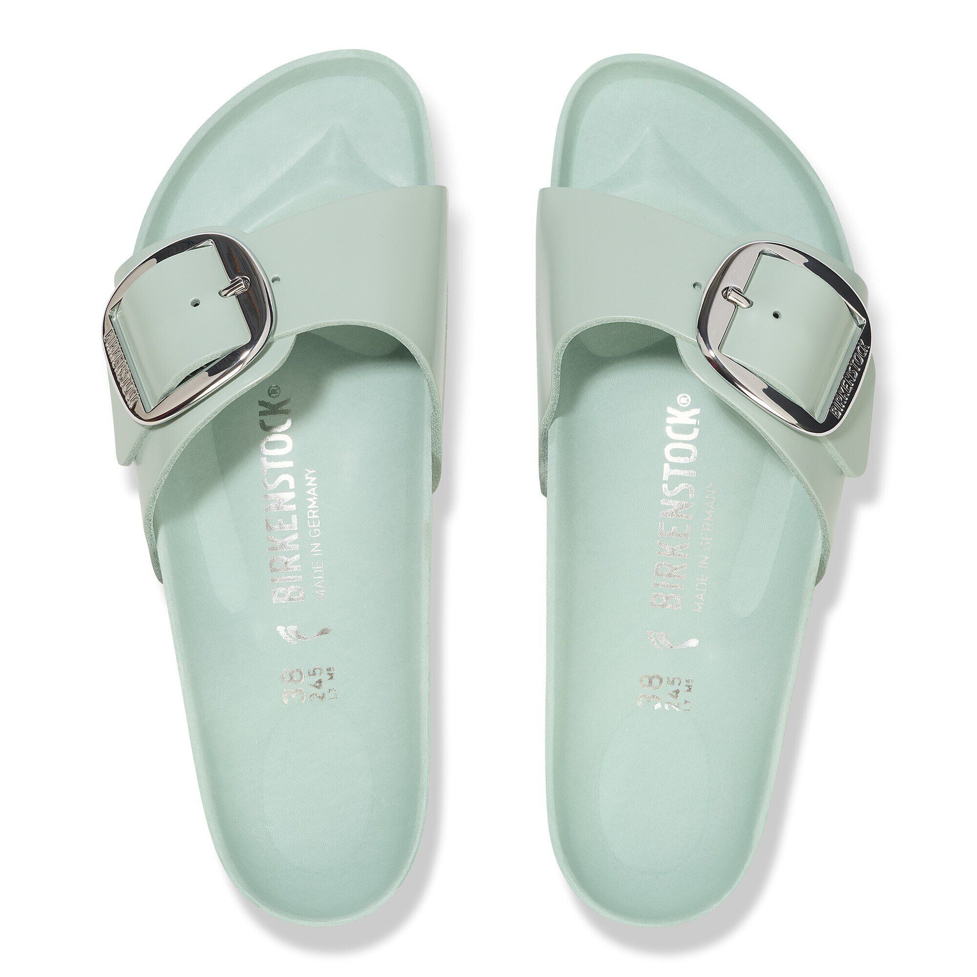 Madrid Big Buckle Natural Leather Patent