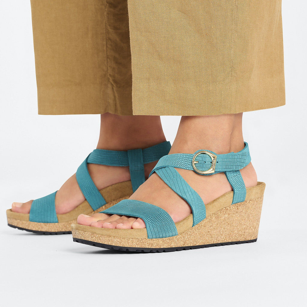 Sibyl Ring-Buckle Nubuck Leather Embossed