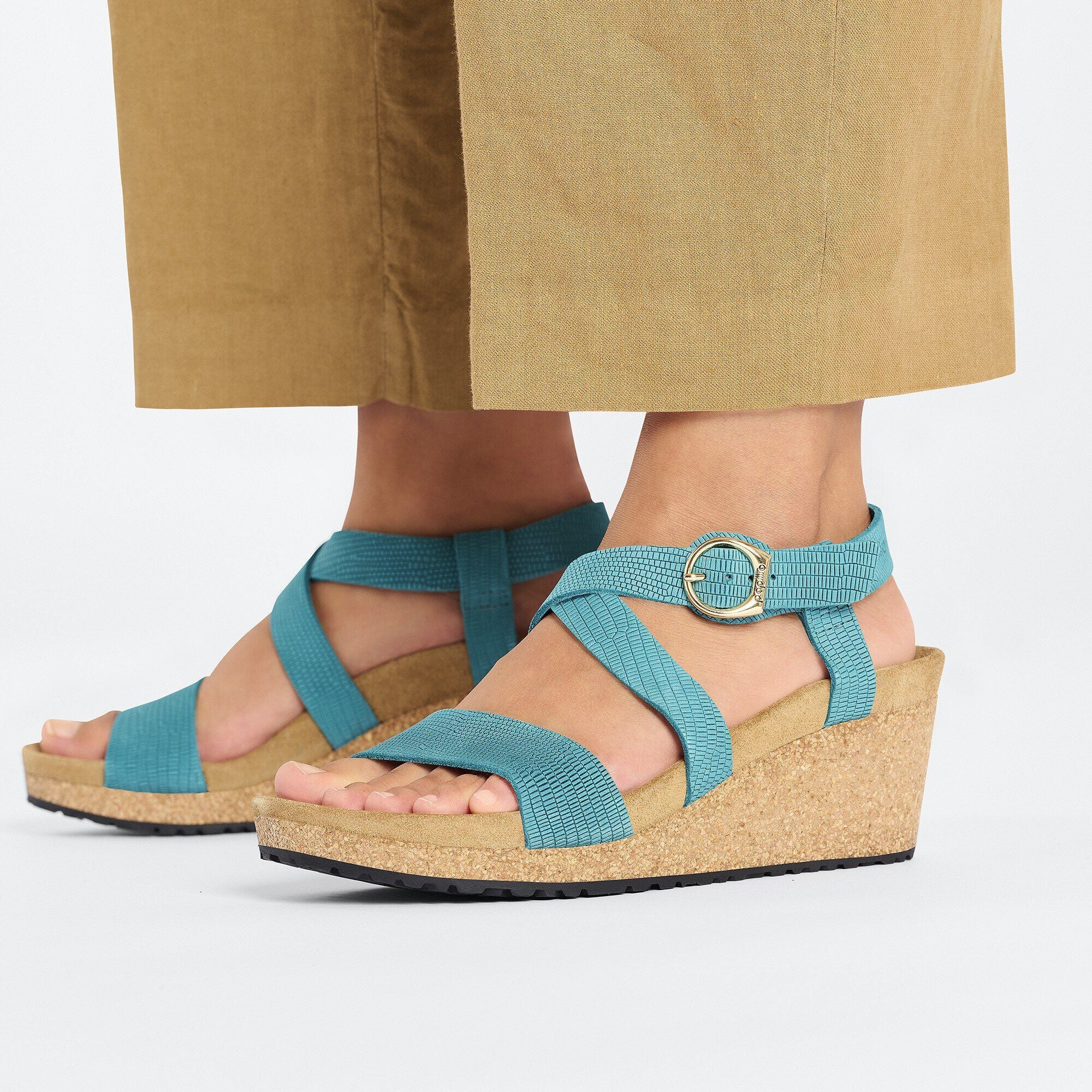 Sibyl Ring-Buckle Nubuck Leather Embossed