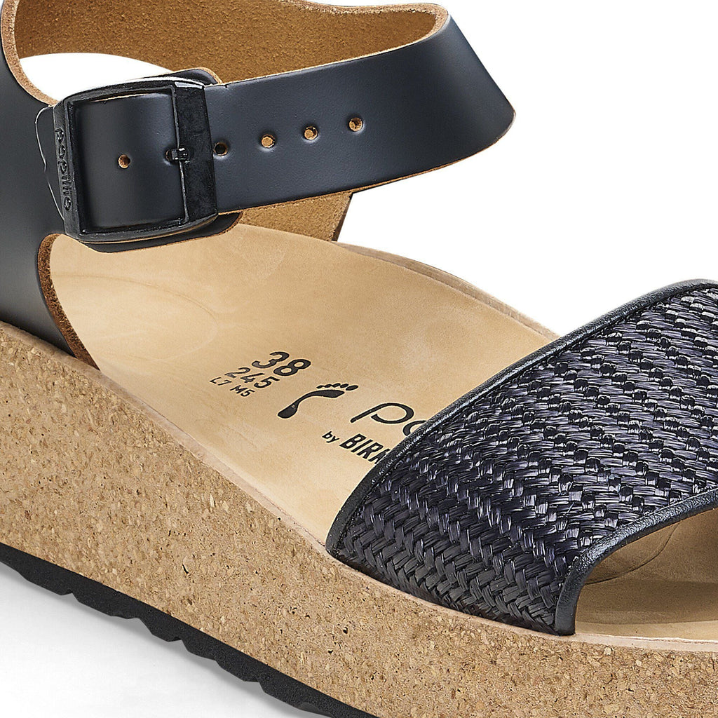 Glenda Natural Leather-Synthetics Black