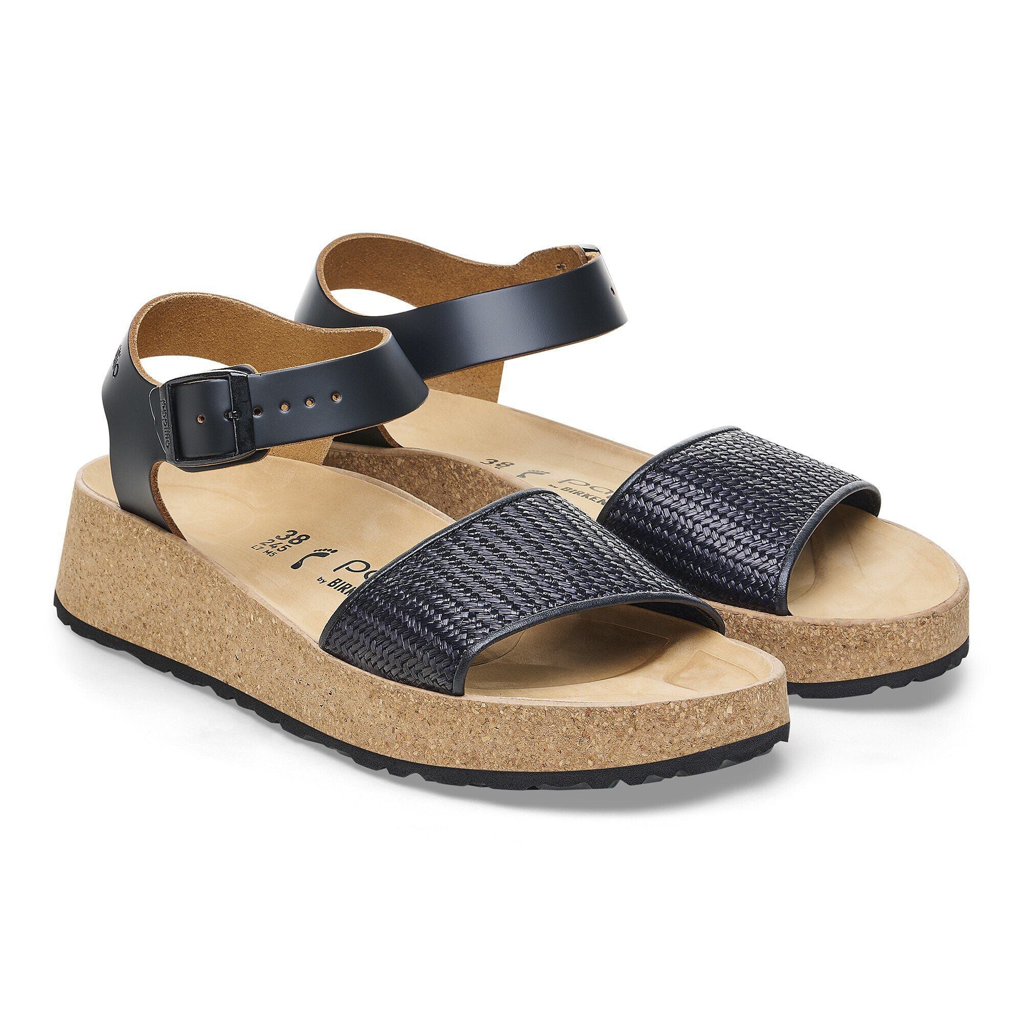 Glenda Natural Leather-Synthetics Black