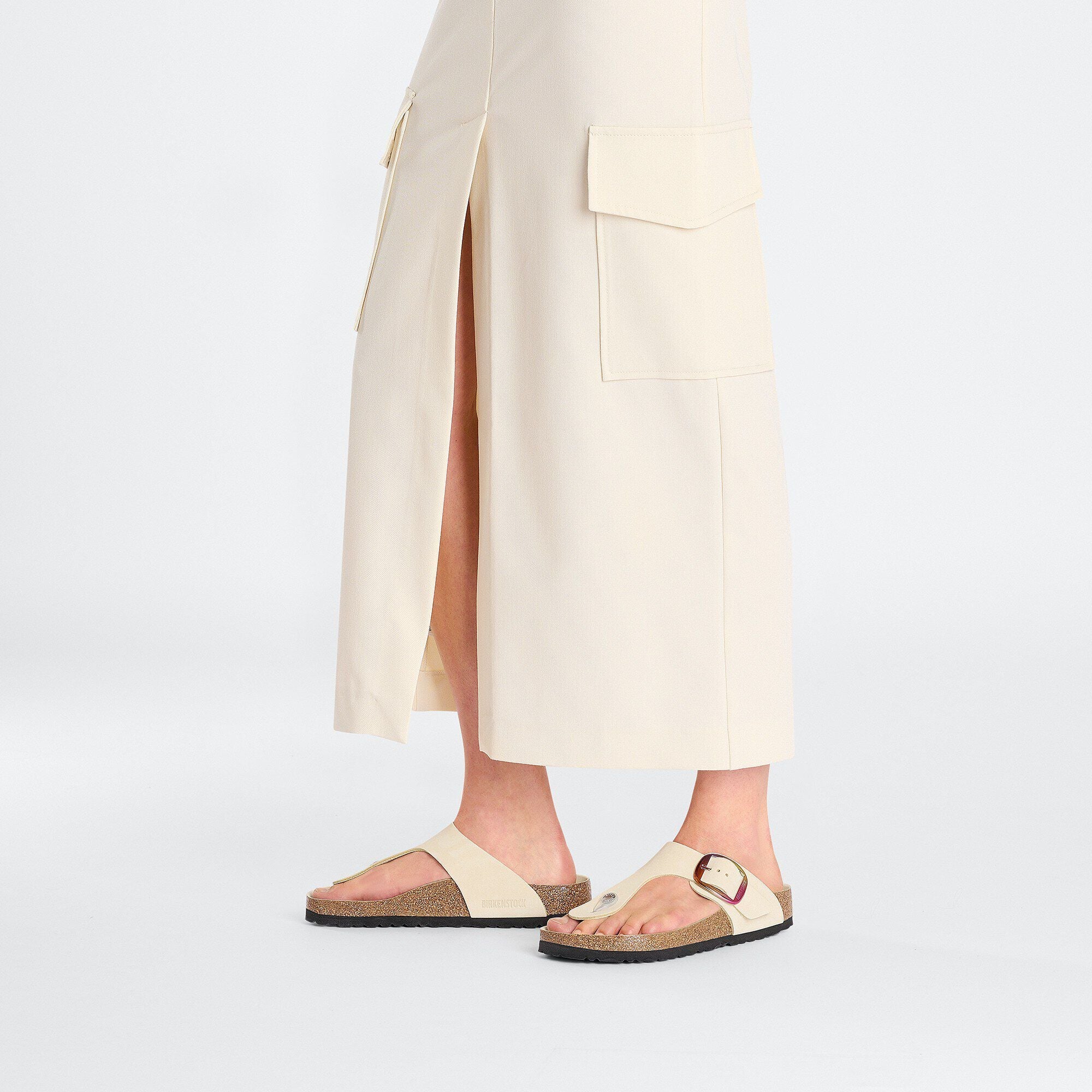 Gizeh Big Buckle Natural Leather Nubuck