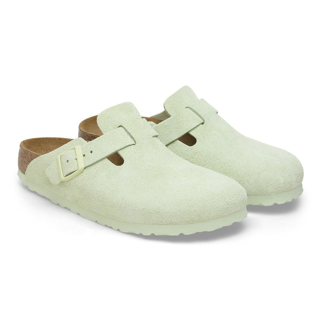 Boston Soft Footbed Suede Leather Faded Lime