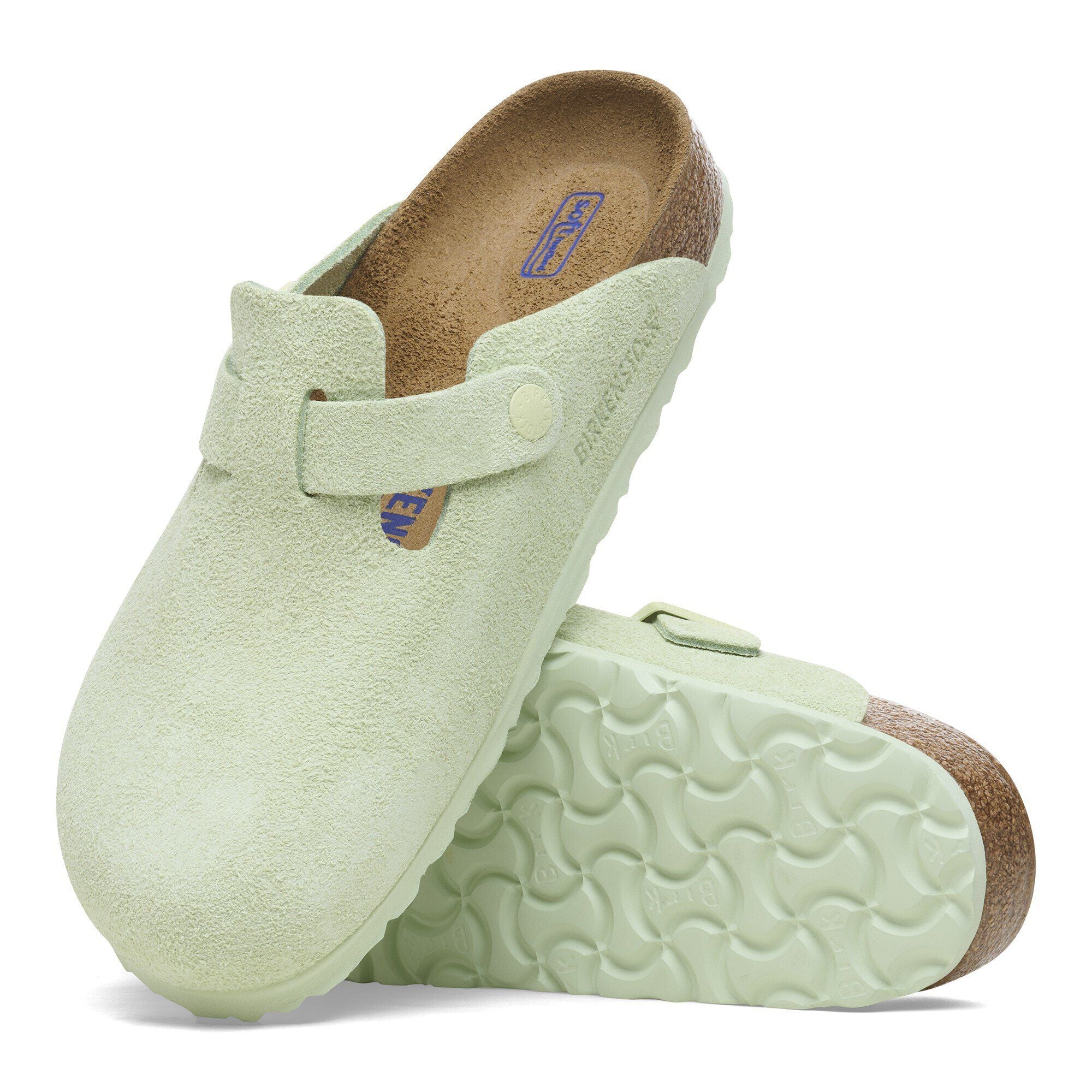Boston Soft Footbed Suede Leather Faded Lime
