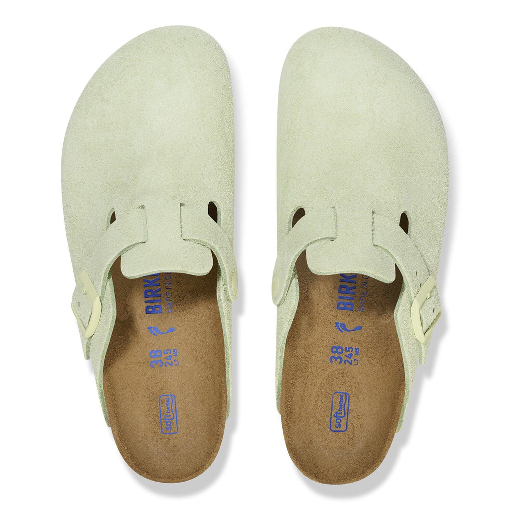 Boston Soft Footbed Suede Leather Faded Lime