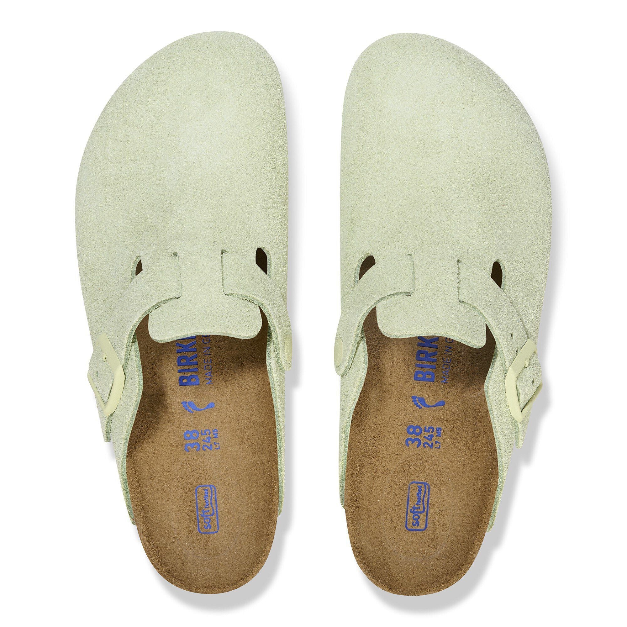 Boston Soft Footbed Suede Leather Faded Lime