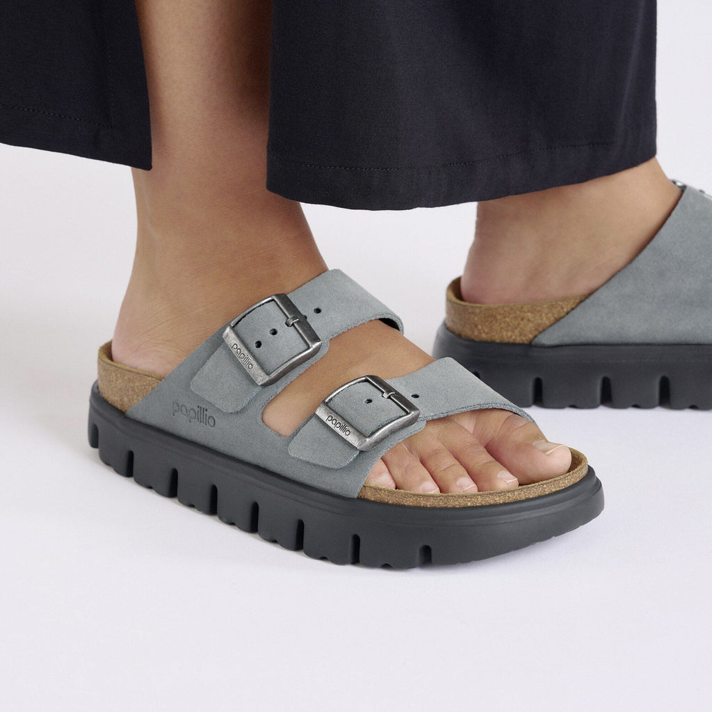 Arizona Chunky Suede Leather Basalt Gray/ Black