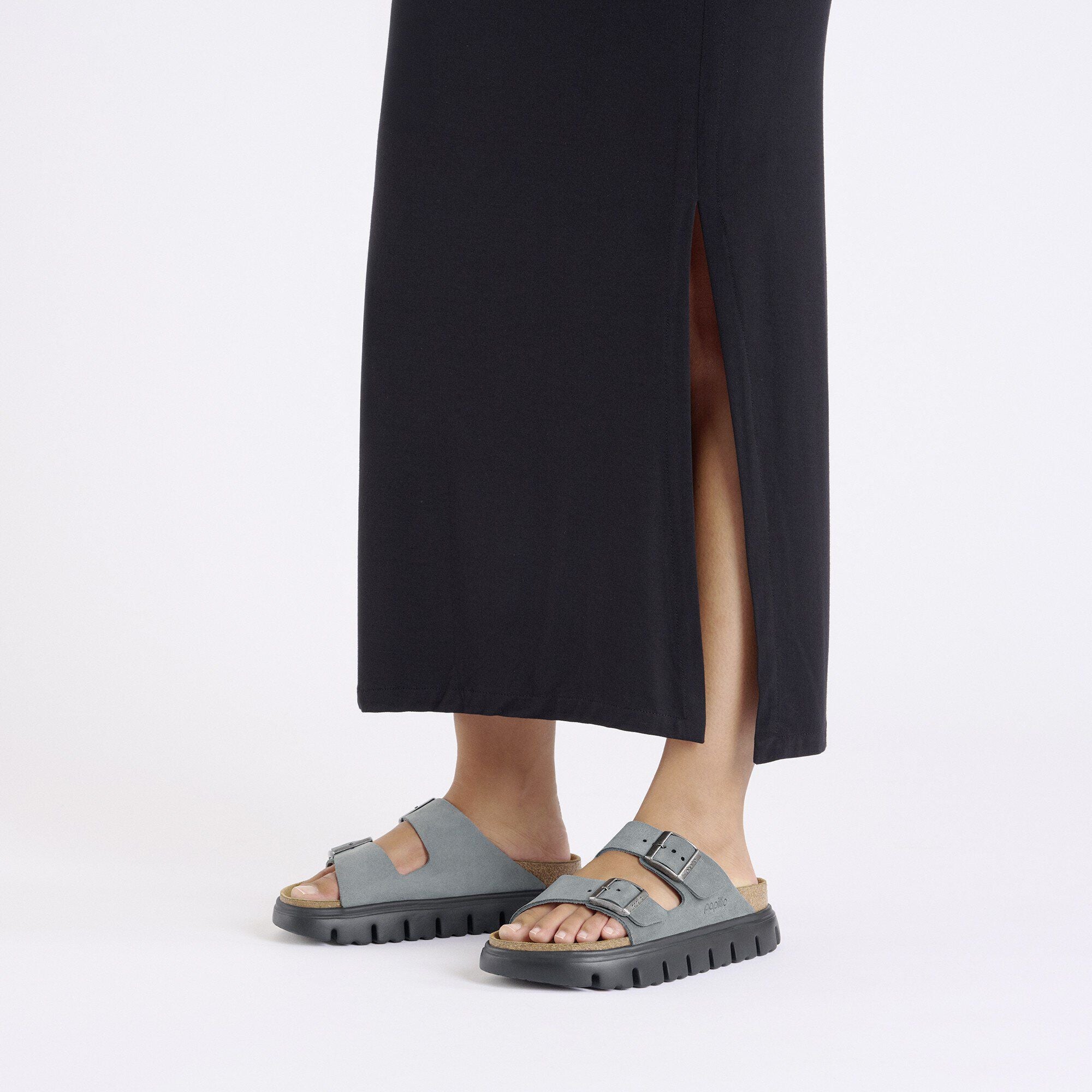 Arizona Chunky Suede Leather Basalt Gray/ Black