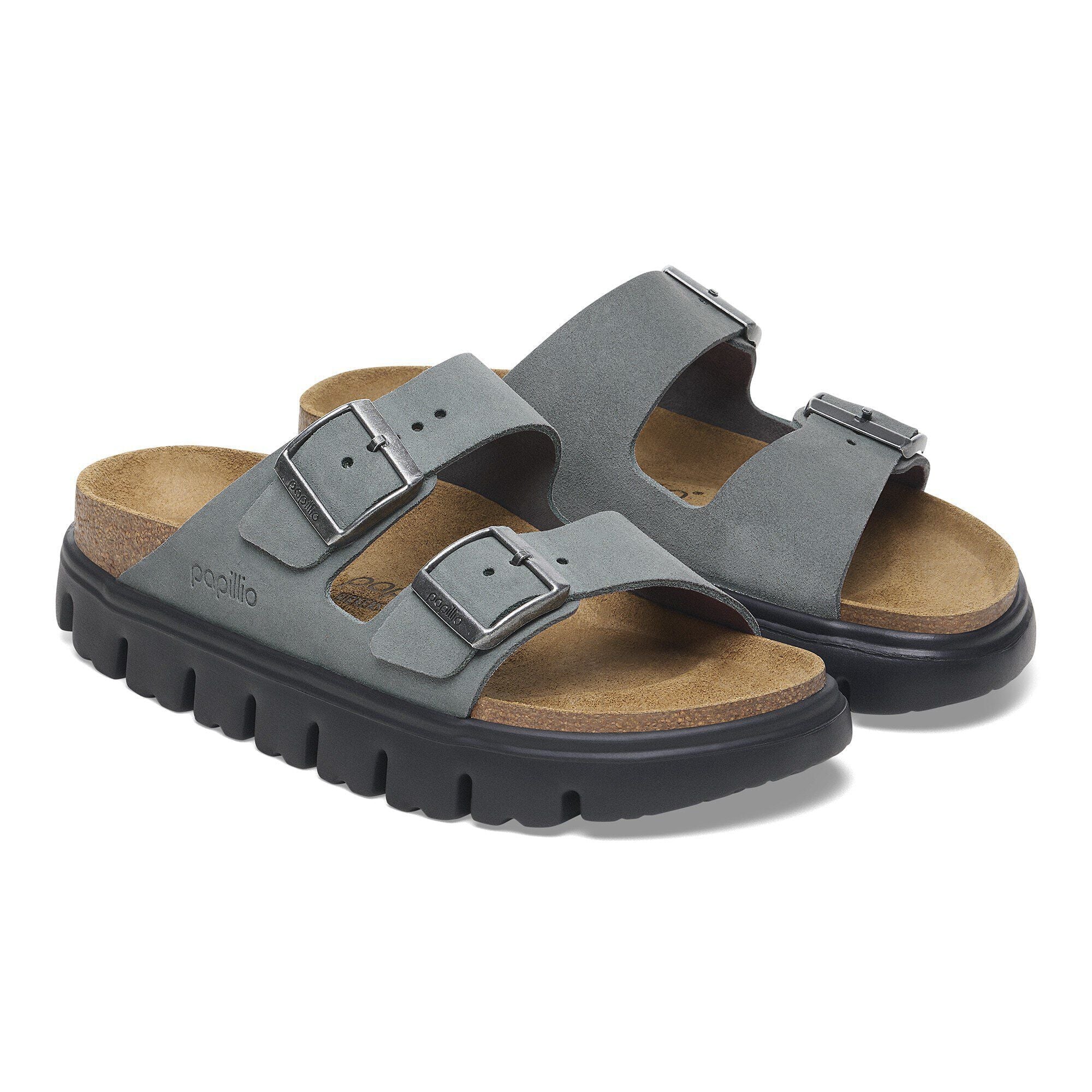 Arizona Chunky Suede Leather Basalt Gray/ Black