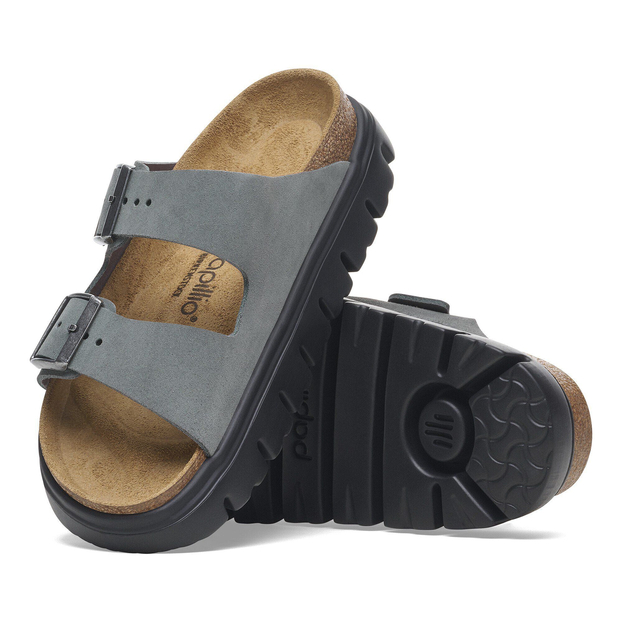 Arizona Chunky Suede Leather Basalt Gray/ Black