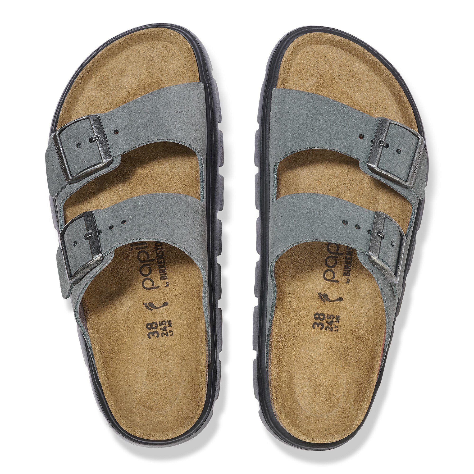 Arizona Chunky Suede Leather Basalt Gray/ Black