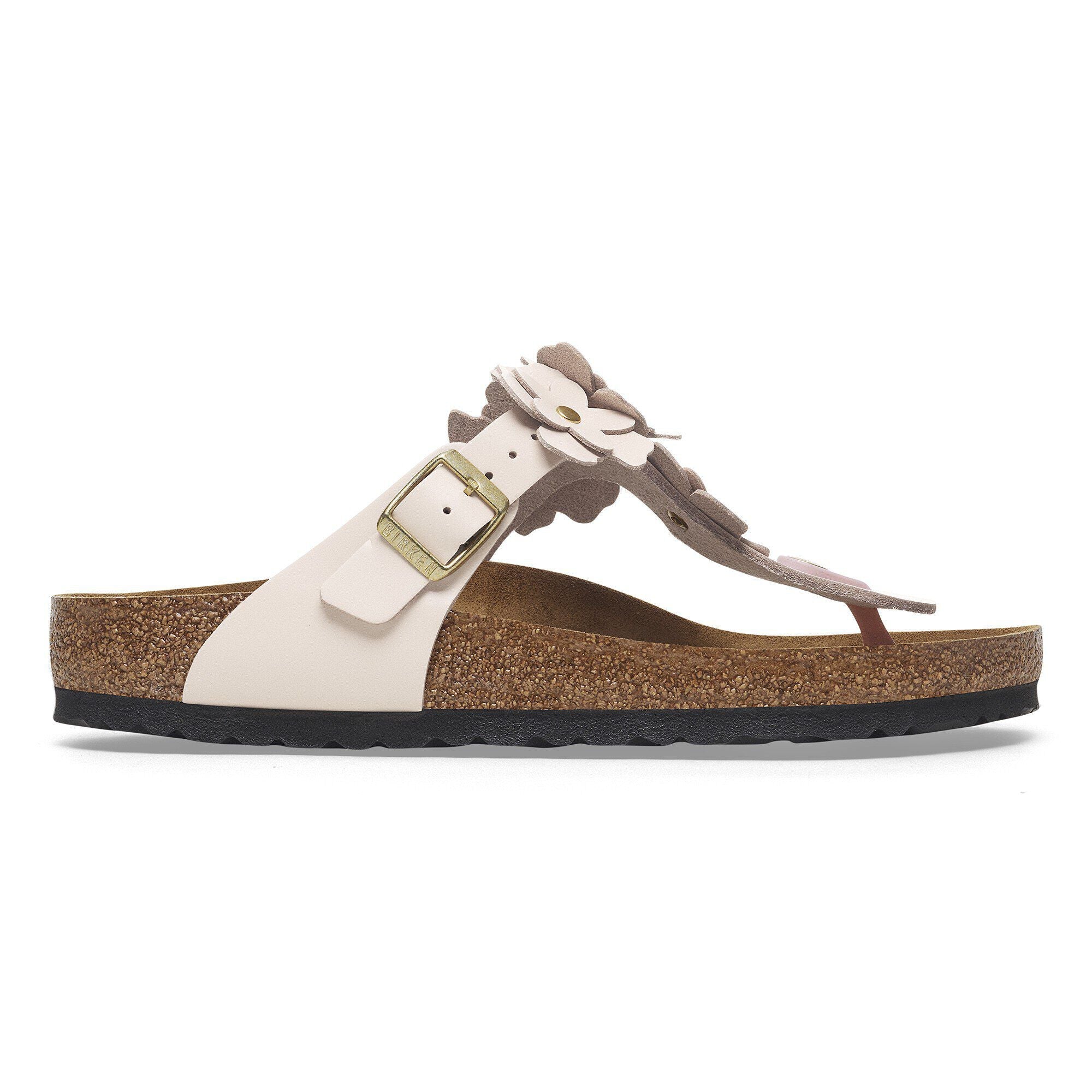 Gizeh Flower Embellishment Natural Leather