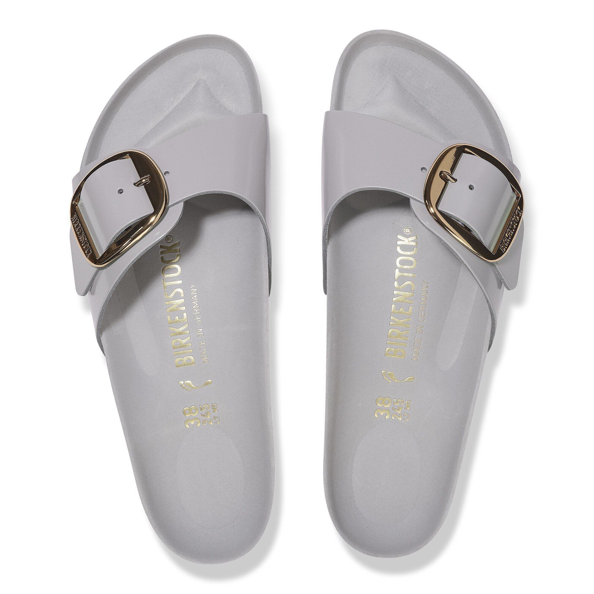 Madrid Big Buckle Natural Leather Patent
