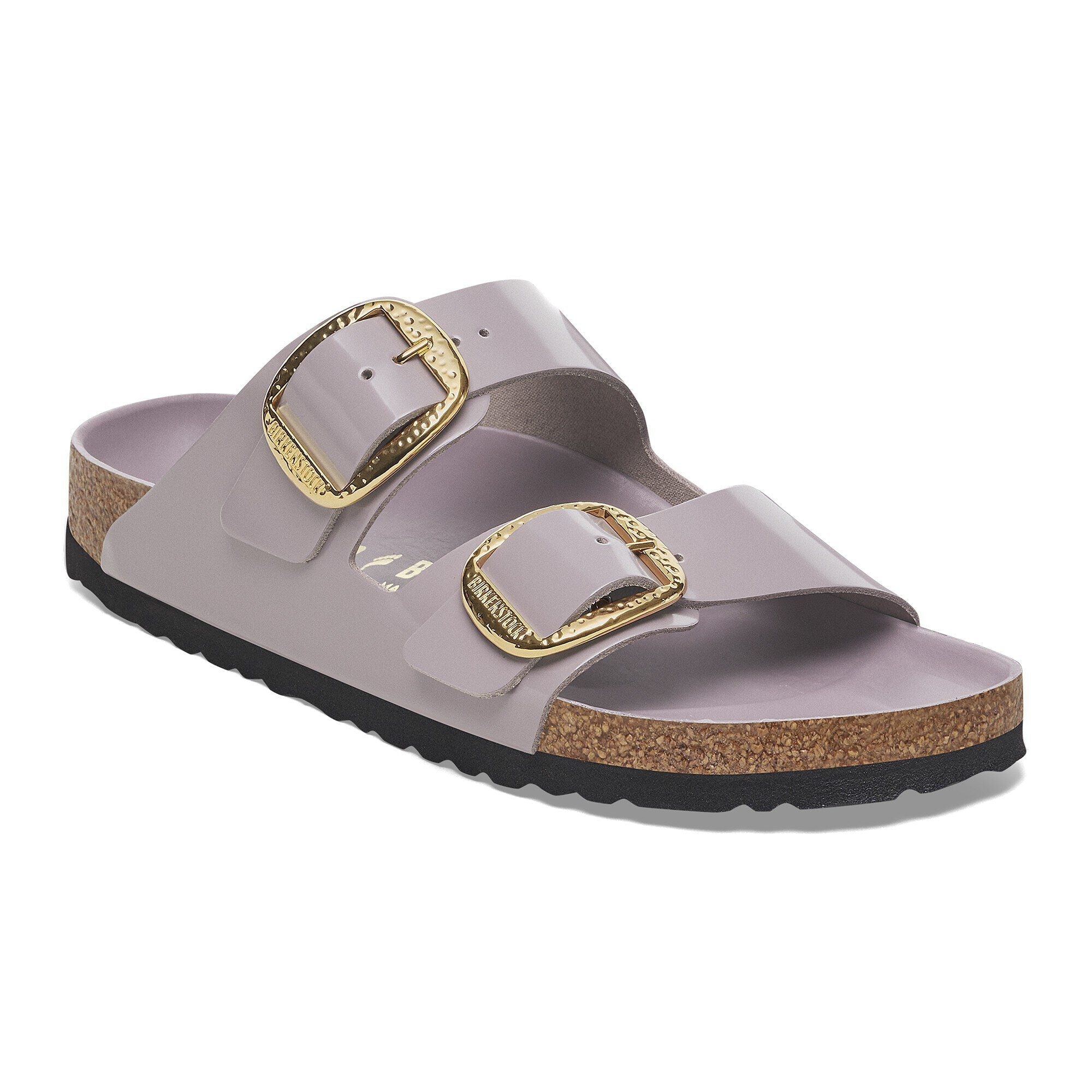 Arizona Hammered Big Buckle Natural Leather Patent High-Shine Faded Purple