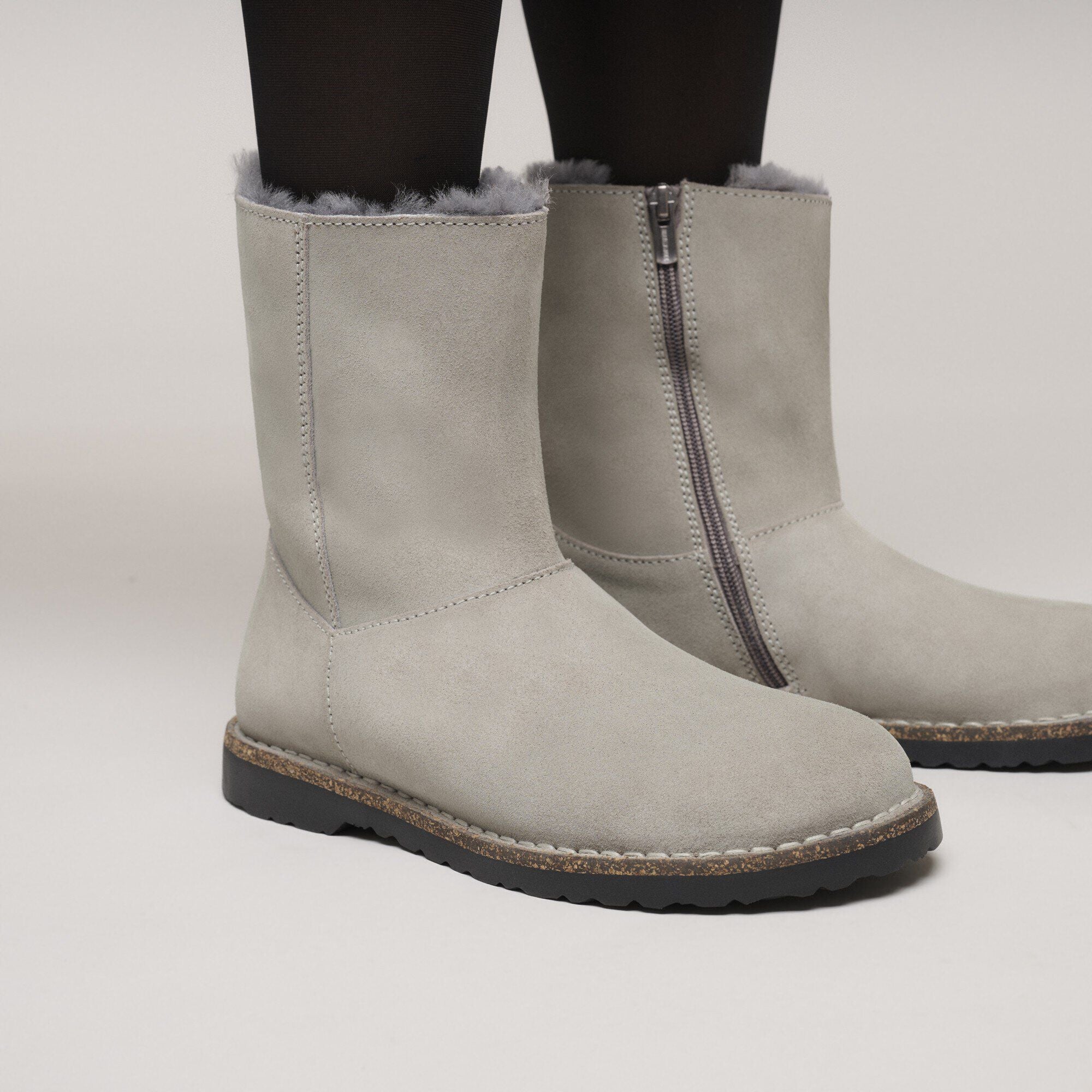 Uppsala Zip Shearling Suede Leather