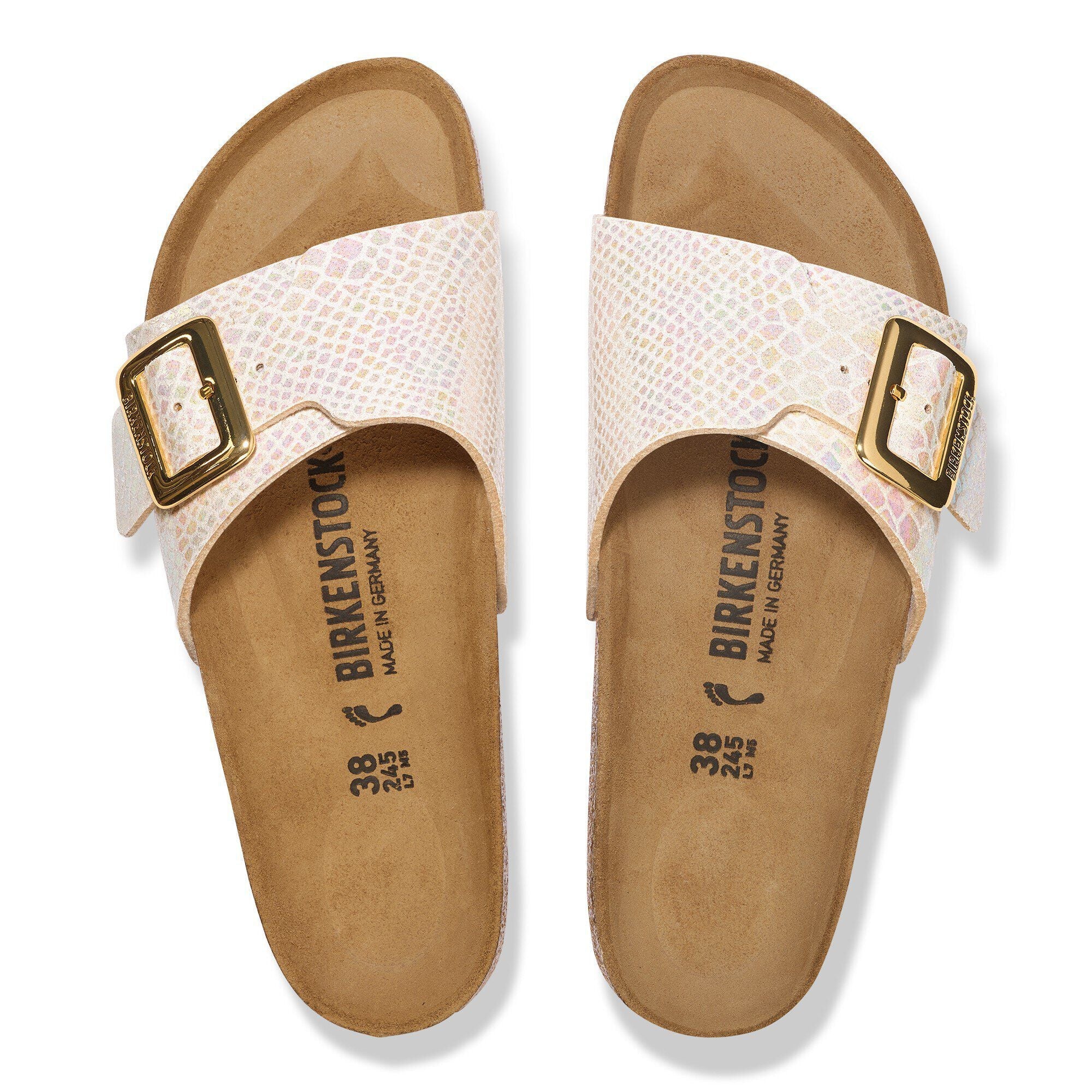 Catalina Luxe Buckle Synthetics Shiny Snake Cream