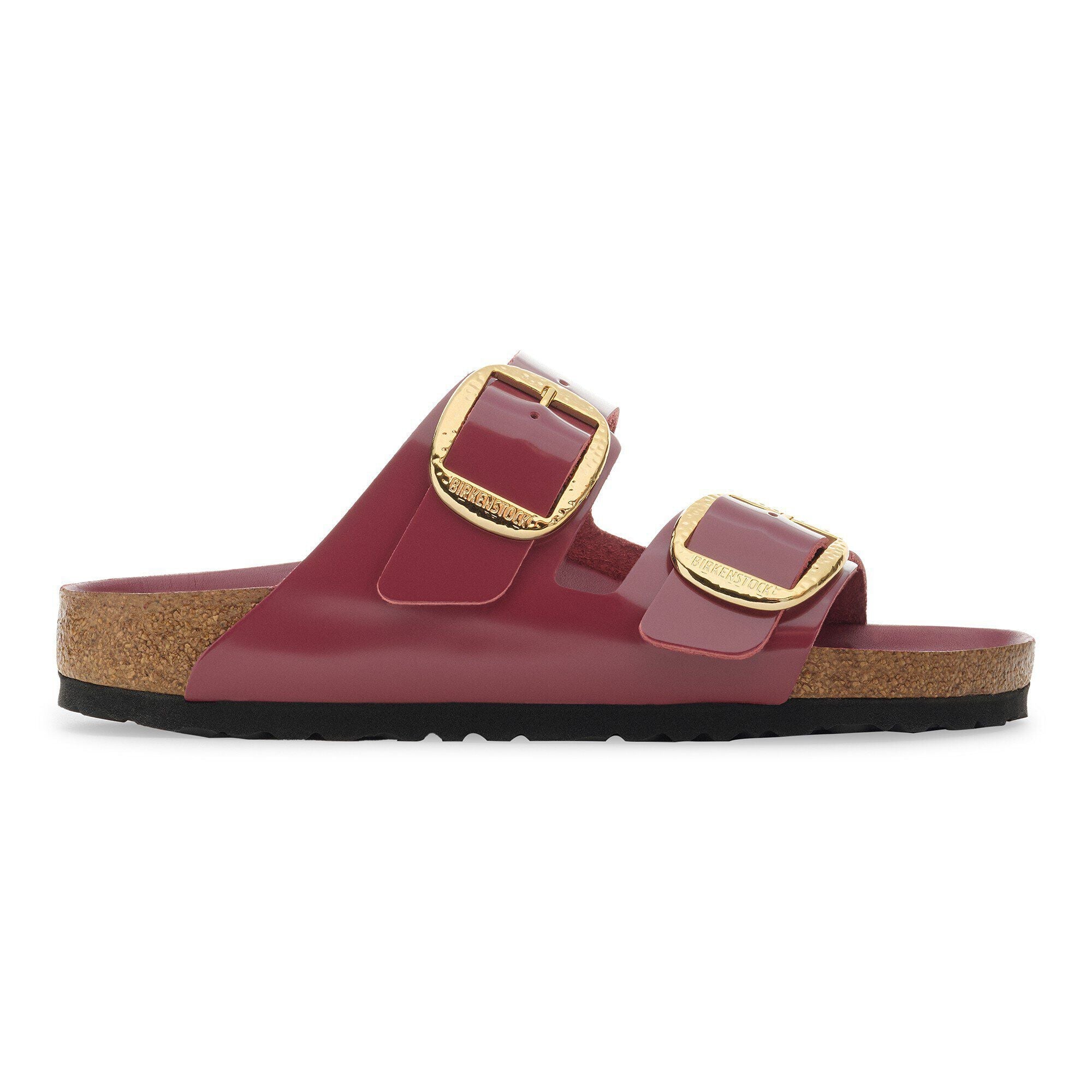 Arizona Hammered Big Buckle Natural Leather Patent Zinfandel High Shine