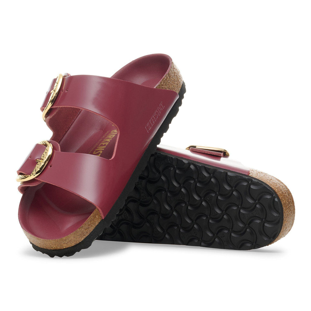 Arizona Hammered Big Buckle Natural Leather Patent Zinfandel High Shine