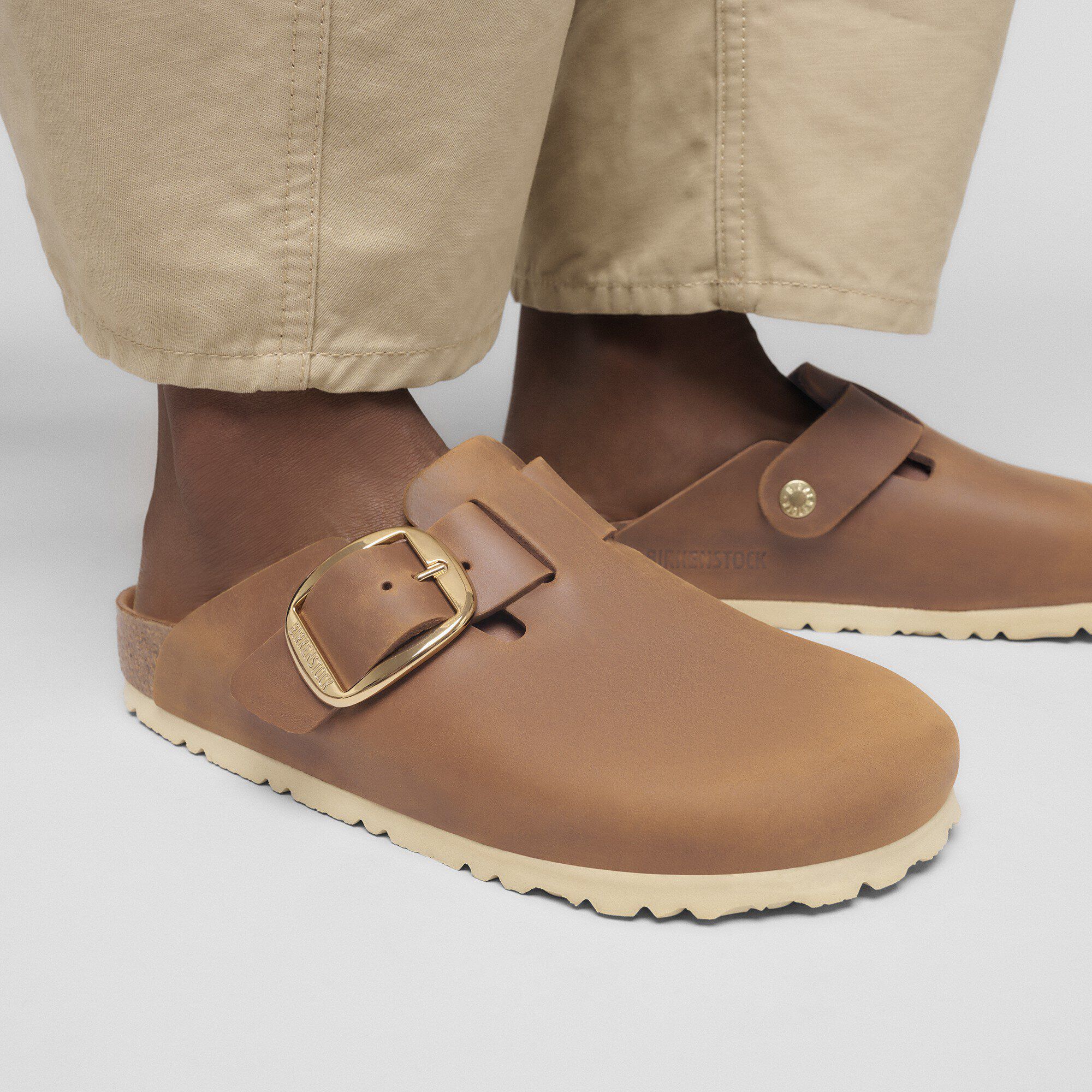 Boston Big Buckle Natural Leather Oiled
